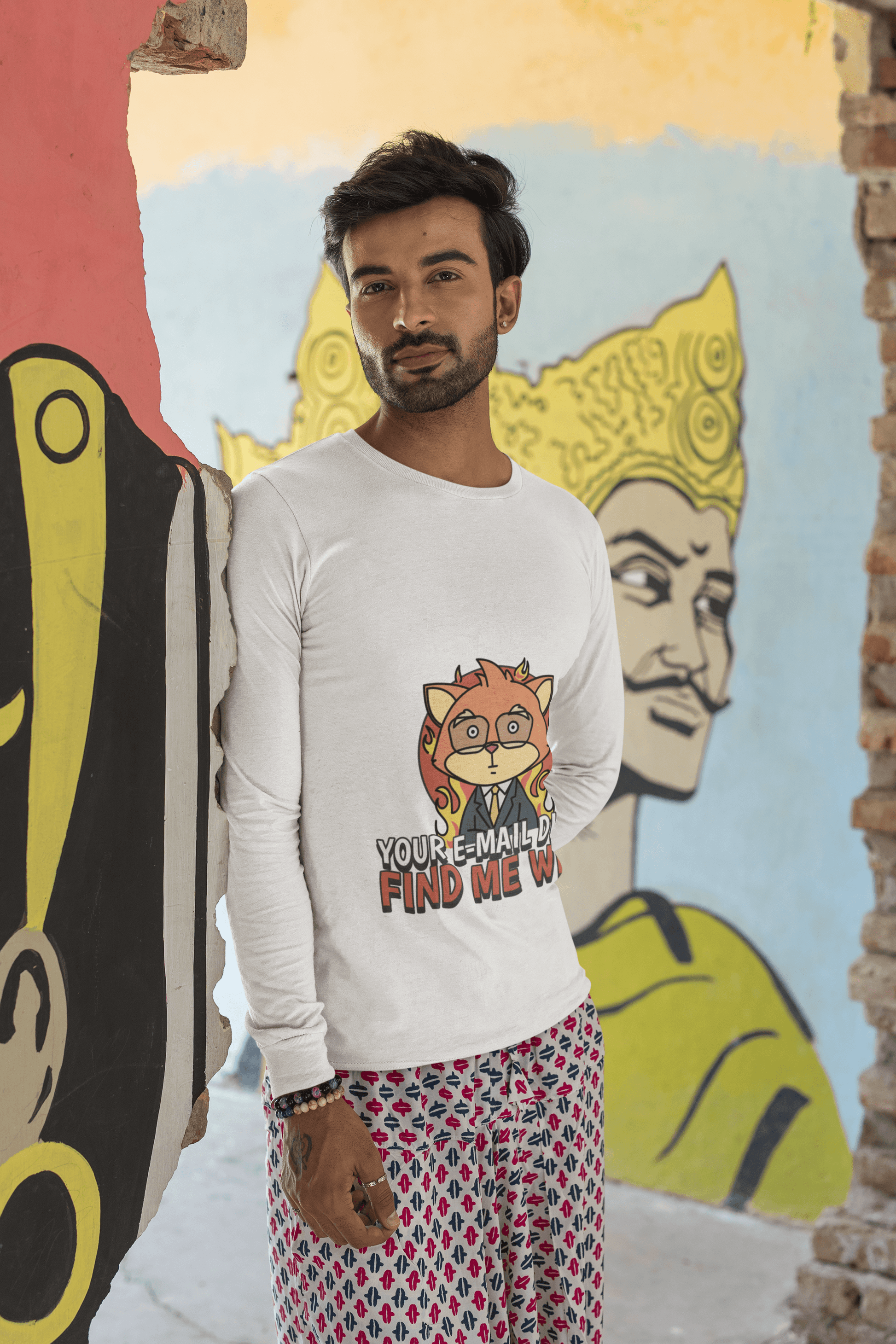 Email Men's Round Neck Full Sleeve T-shirt - Lyssian