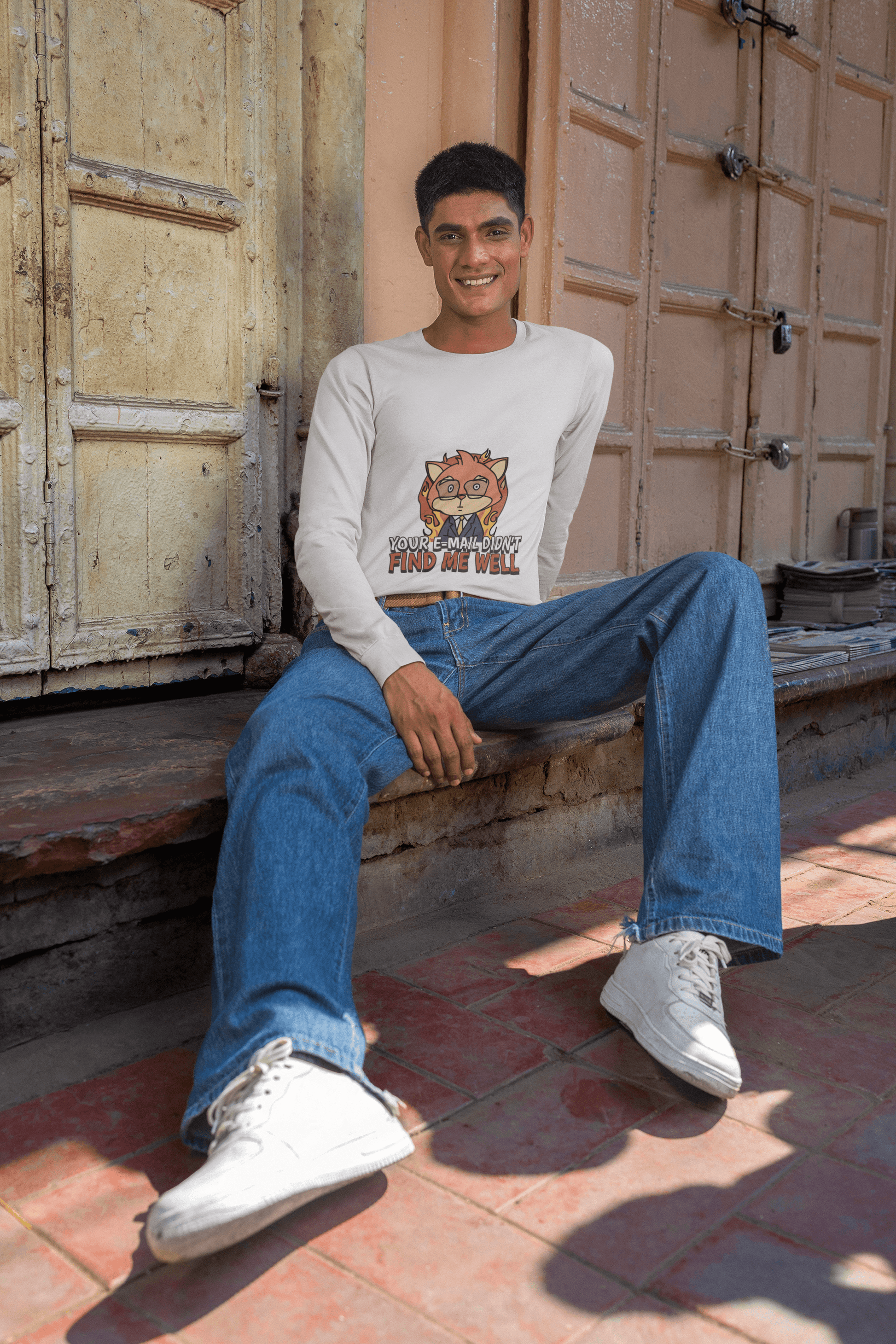 Email Men's Round Neck Full Sleeve T-shirt - Lyssian