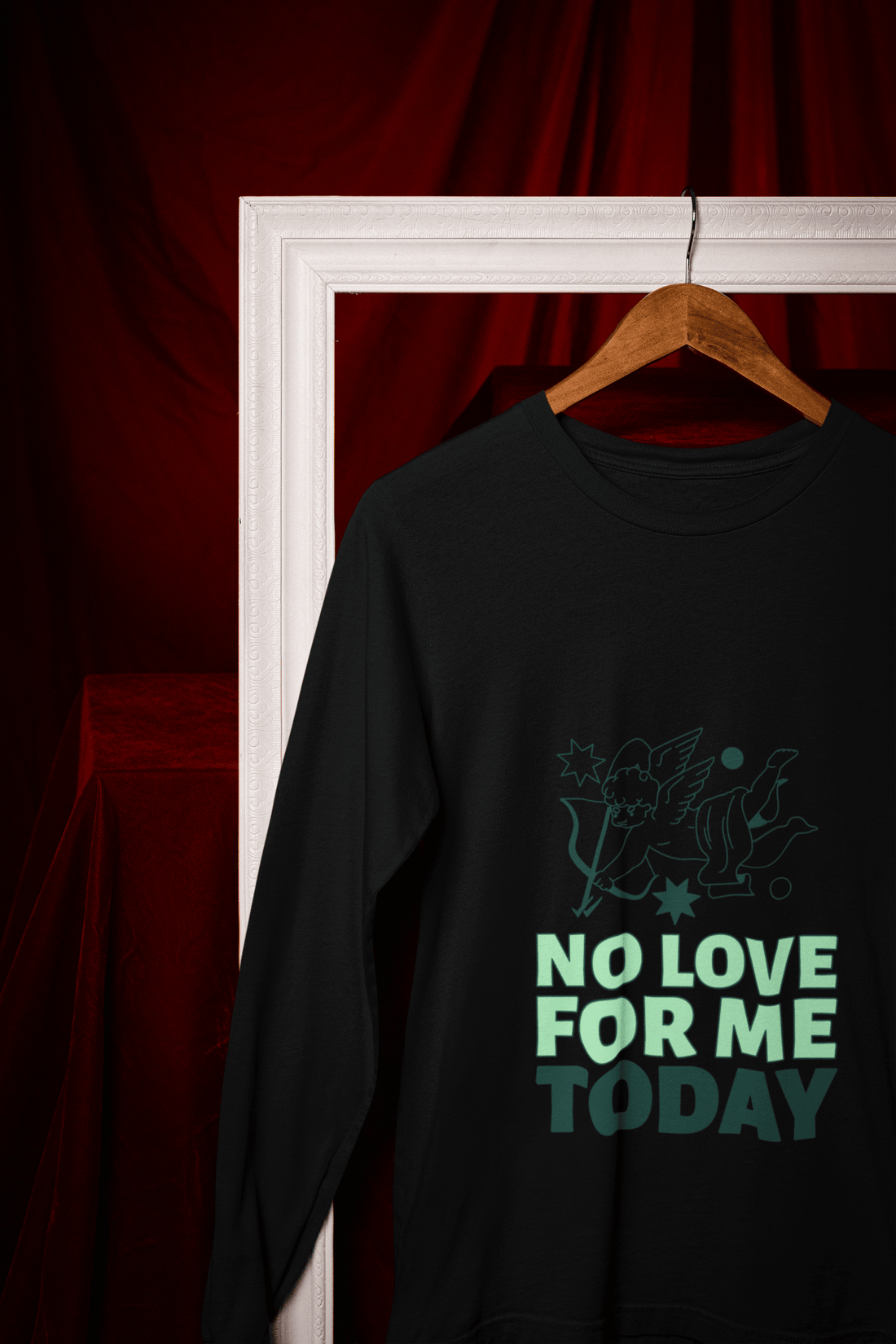 No Love Today Male Round Neck Full Sleeve T-shirt - Lyssian