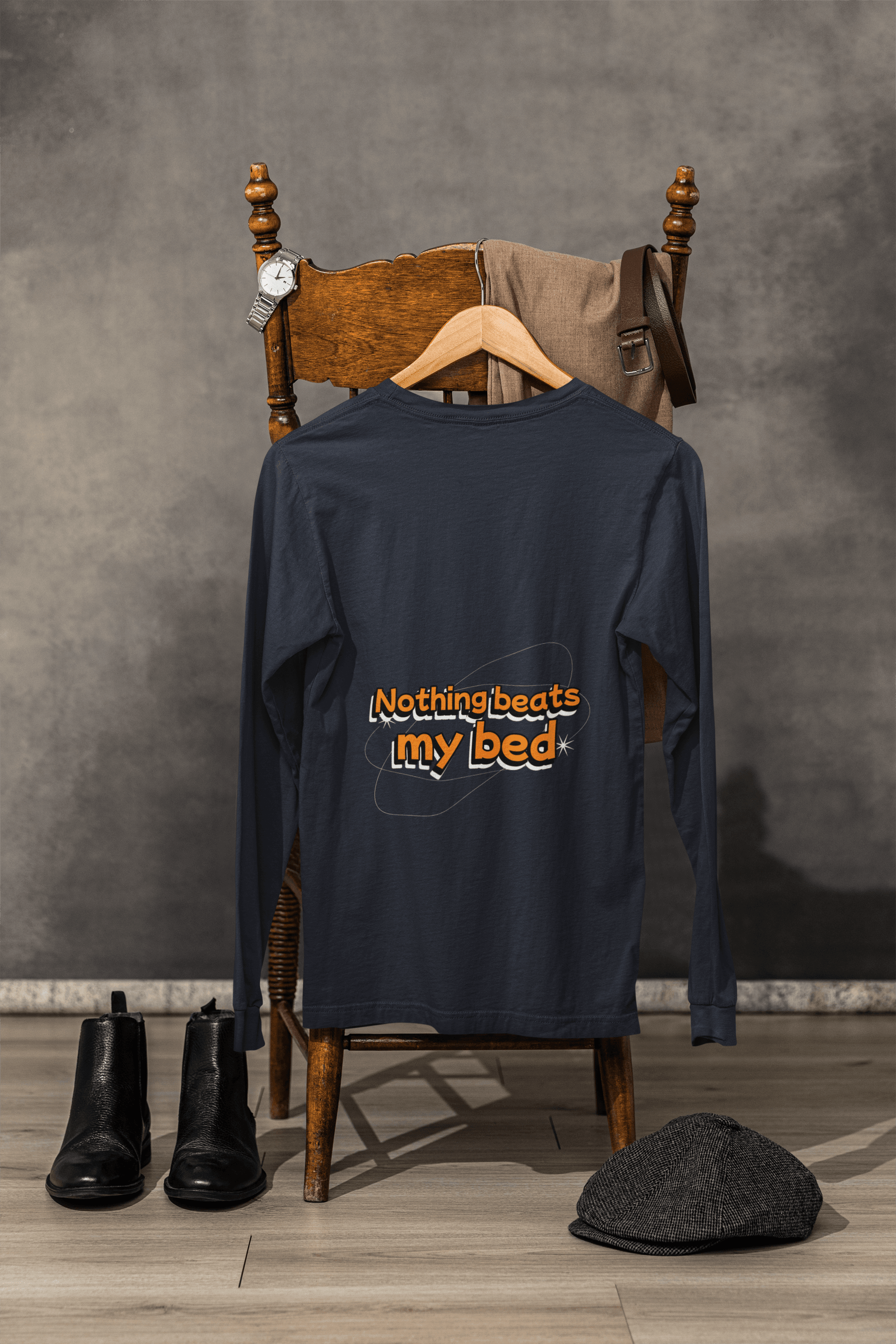 Bed Male Round Neck Full Sleeve T-shirt - Lyssian