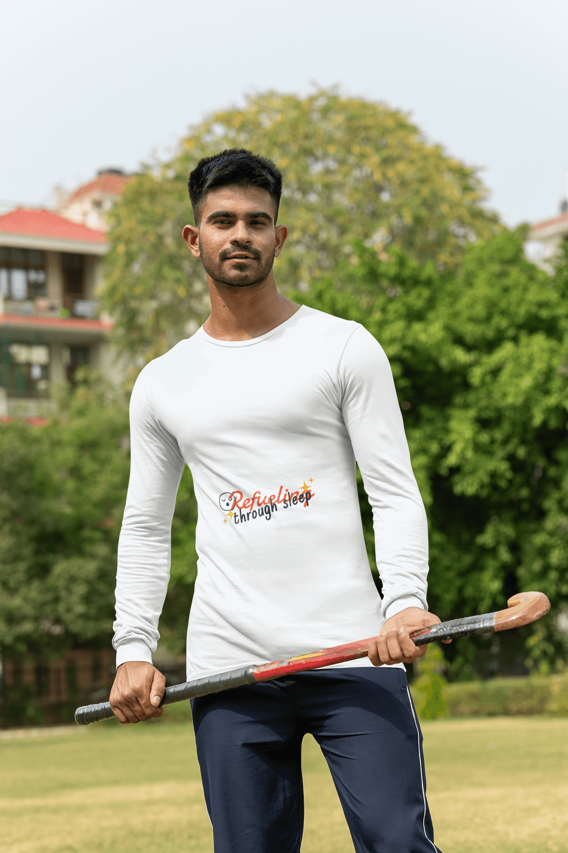 Refuelling Male Round Neck Full Sleeve T-shirt - Lyssian