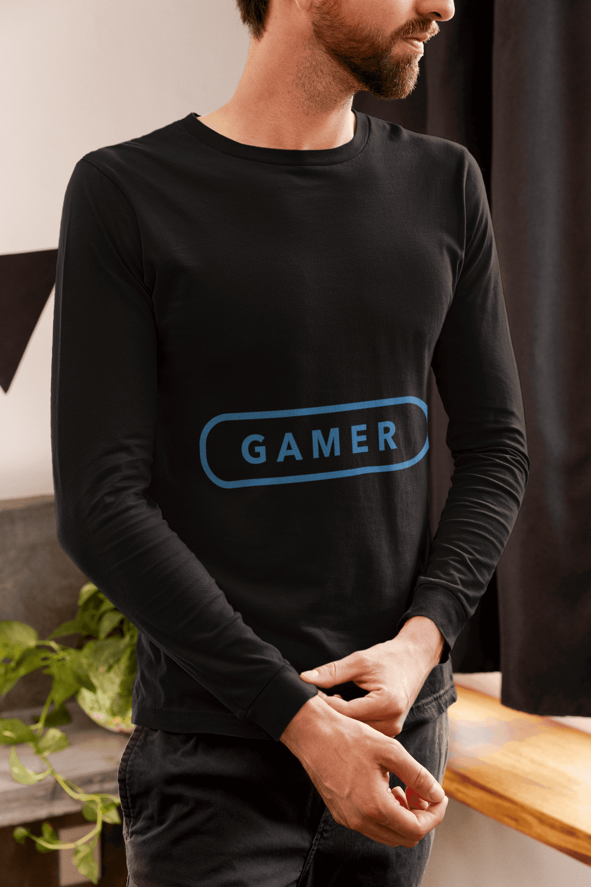 Gamer Male Round Neck Full Sleeve T-shirt - Lyssian