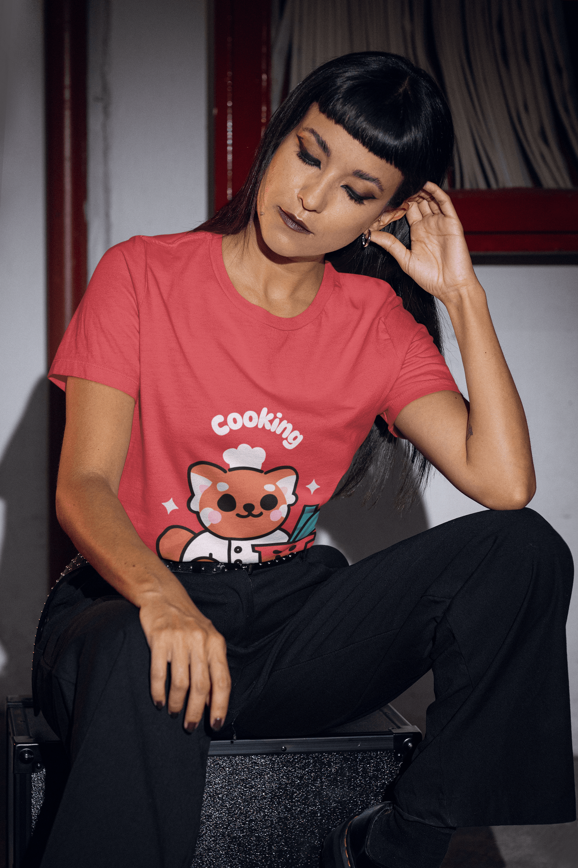 Cooking Women's Round Neck Half Sleeve T-shirt - Lyssian