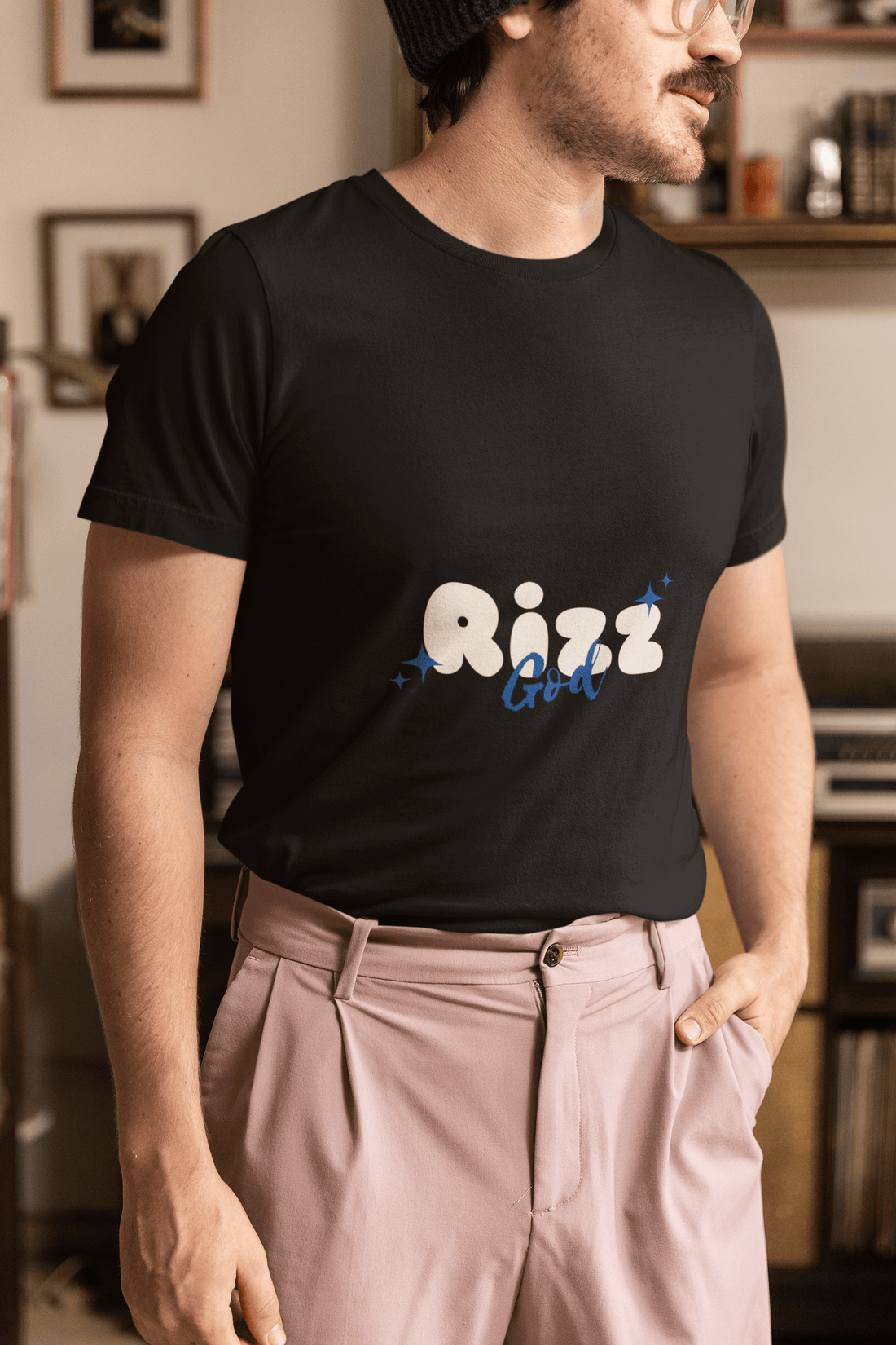 Rizz God Men's Round Neck Half Sleeve T-shirt - Lyssian