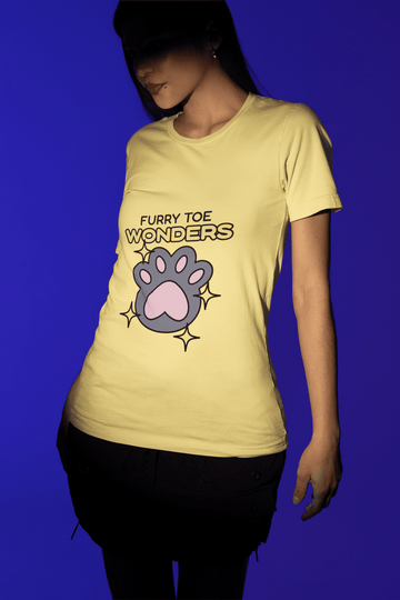 Pawster Women's Round Neck Half Sleeve T-shirt - Lyssian