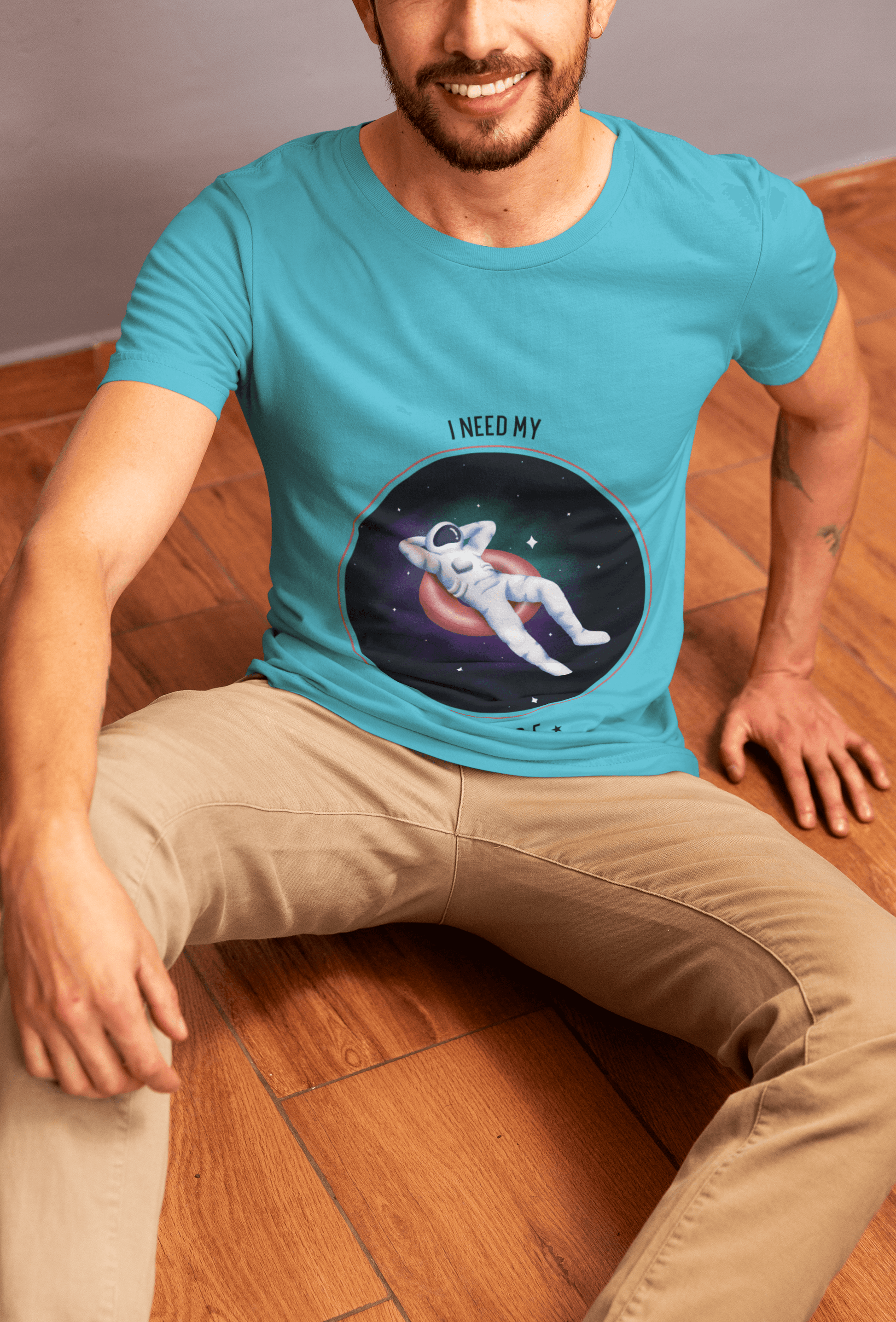 Space Men's Round Neck Half Sleeve T-shirt - Lyssian