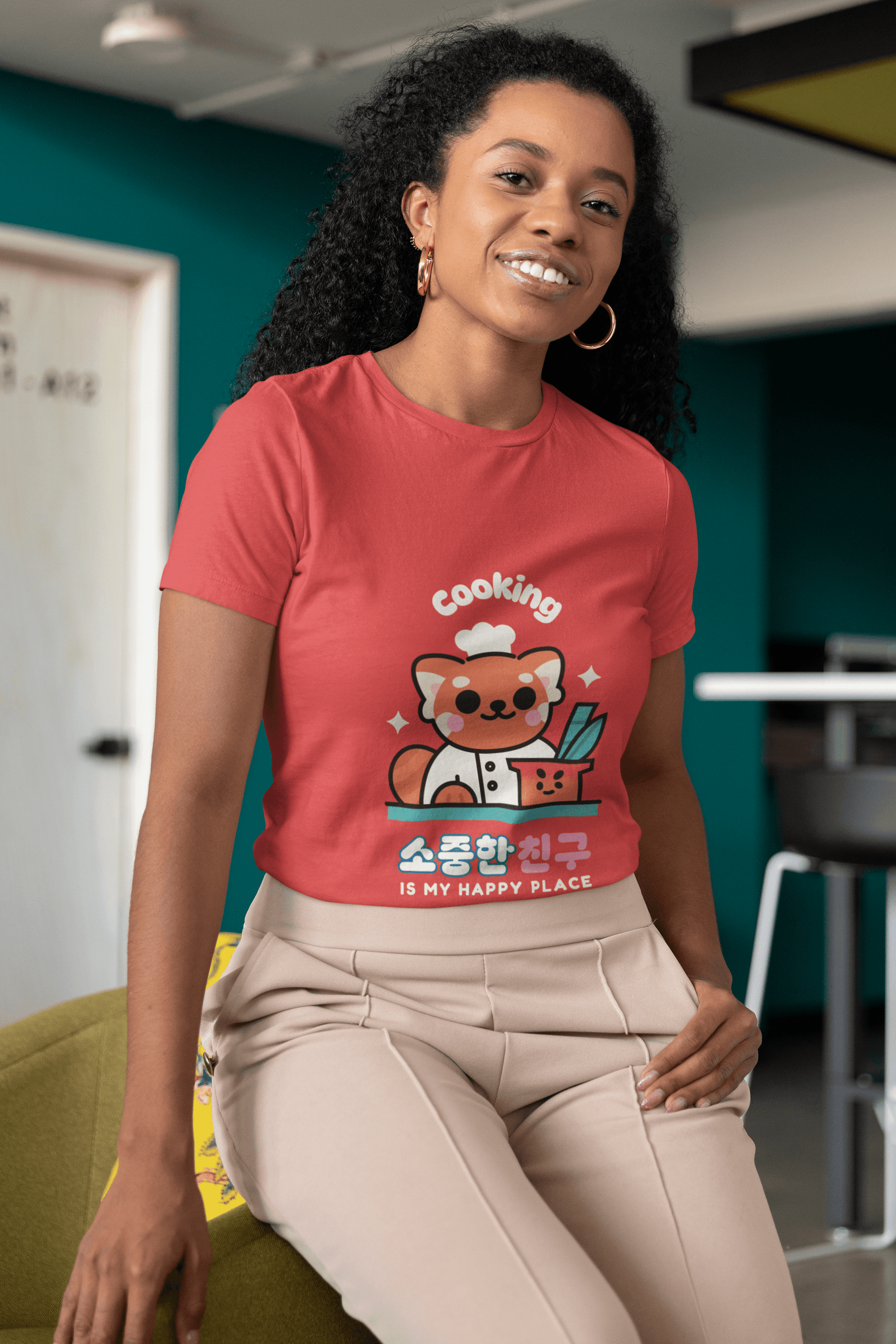 Cooking Women's Round Neck Half Sleeve T-shirt - Lyssian
