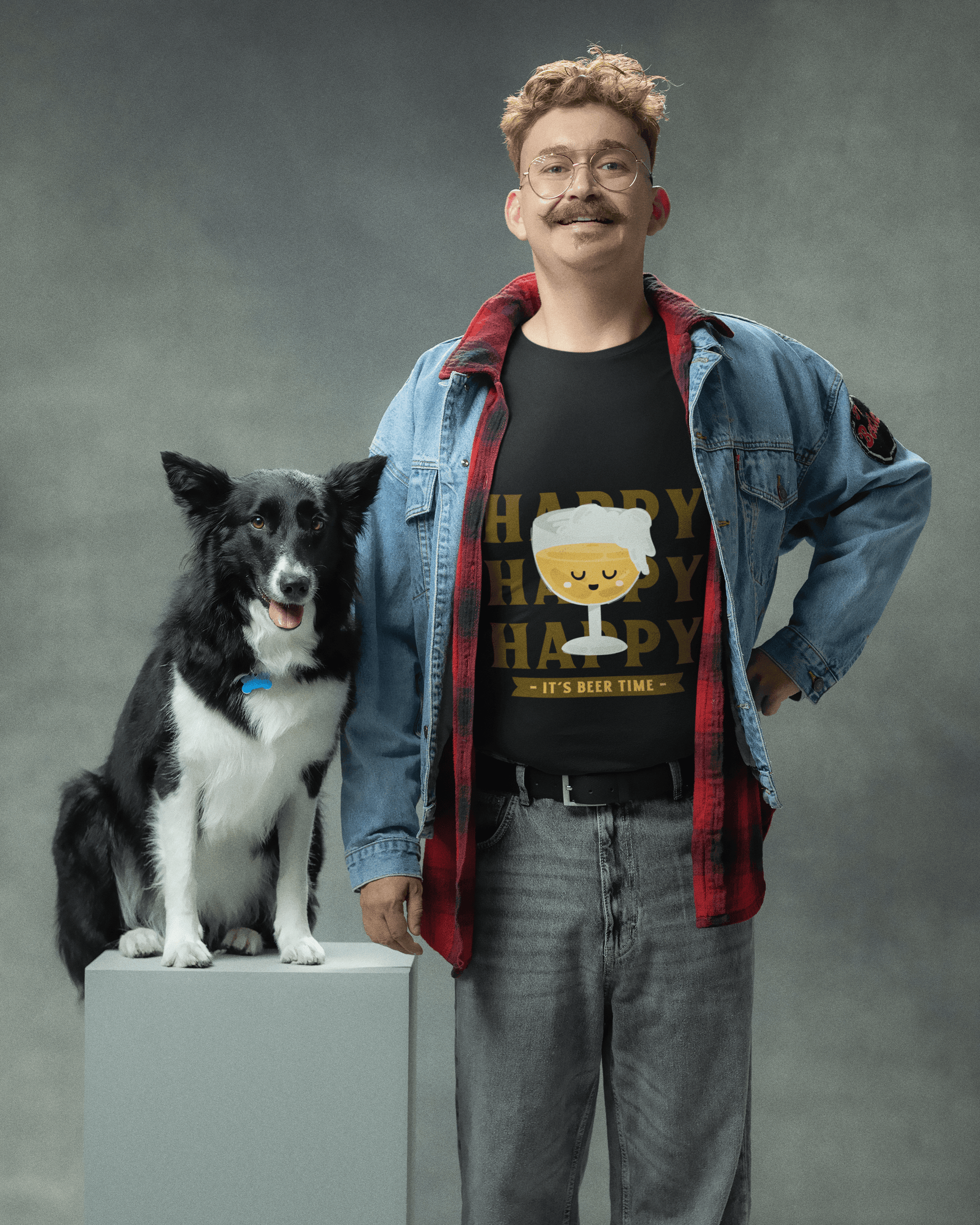 Beer Time Male Round Neck Full Sleeve T-shirt - Lyssian