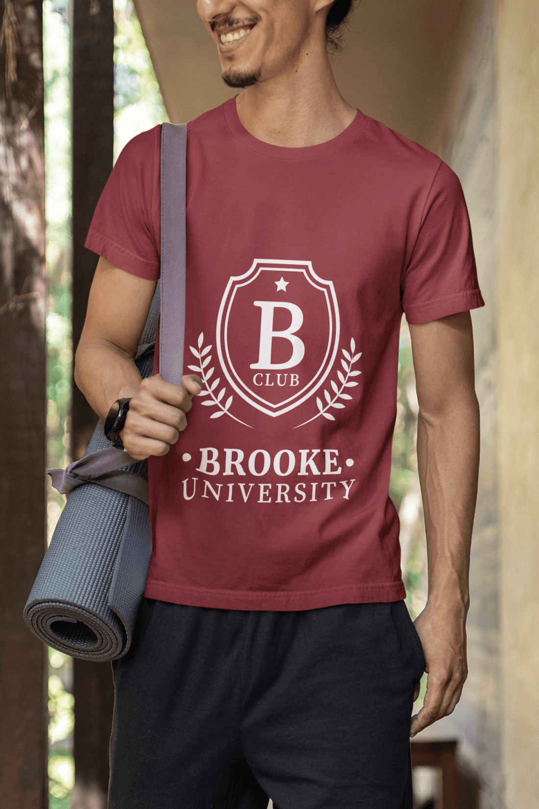 Brooke University Male Round Neck Half Sleeve T-shirt - Lyssian