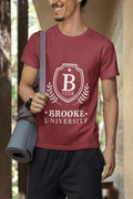 Brooke University Male Round Neck Half Sleeve T-shirt - Lyssian