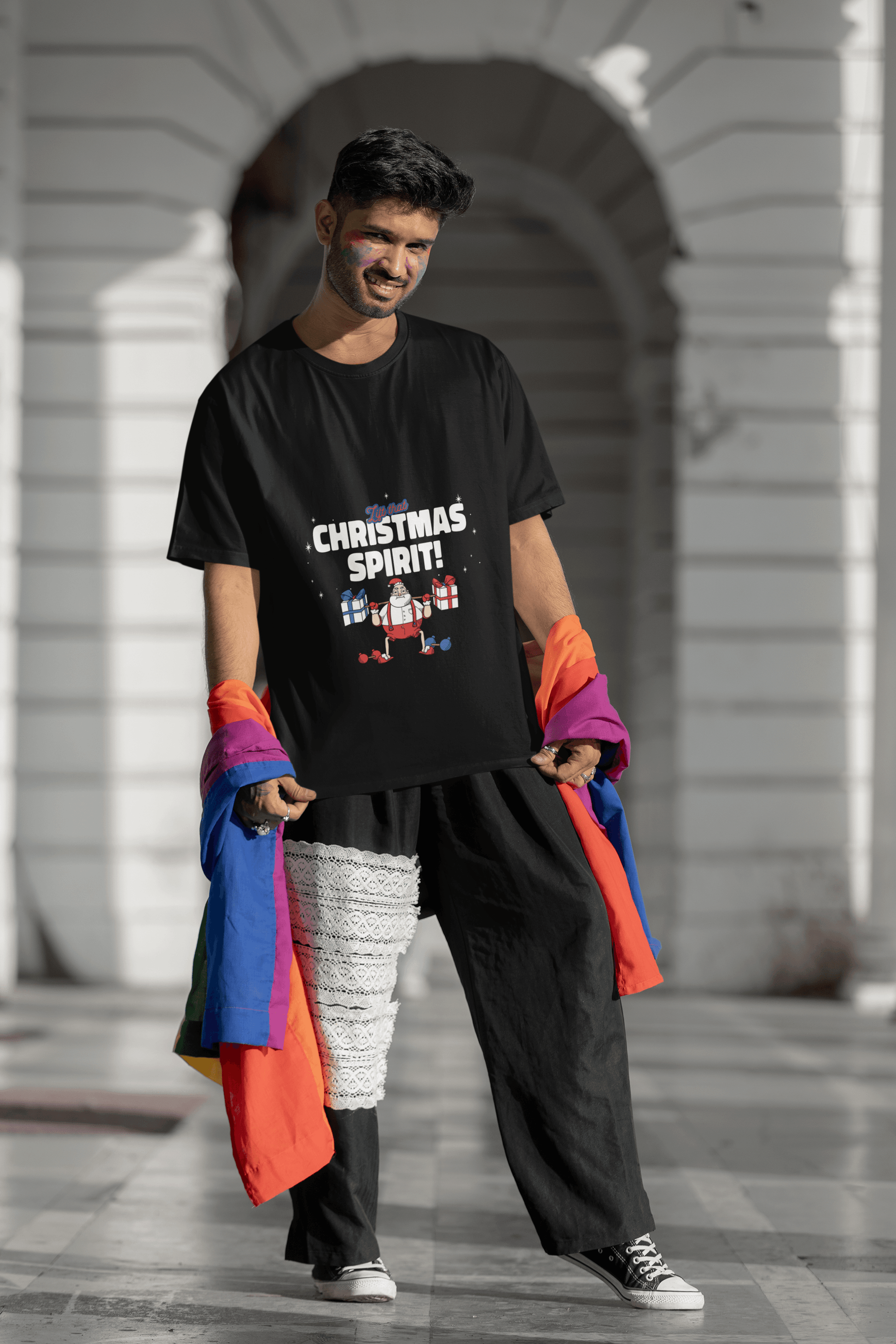 Christmas Spirit Men's Oversized T-shirt - Lyssian