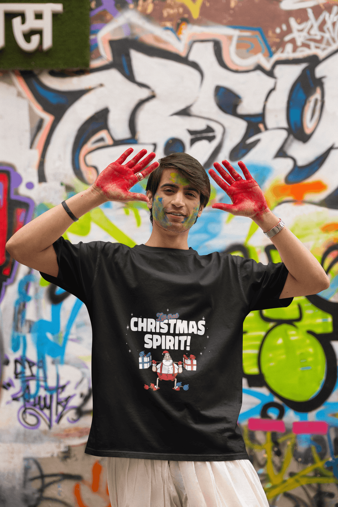 Christmas Spirit Men's Oversized T-shirt - Lyssian