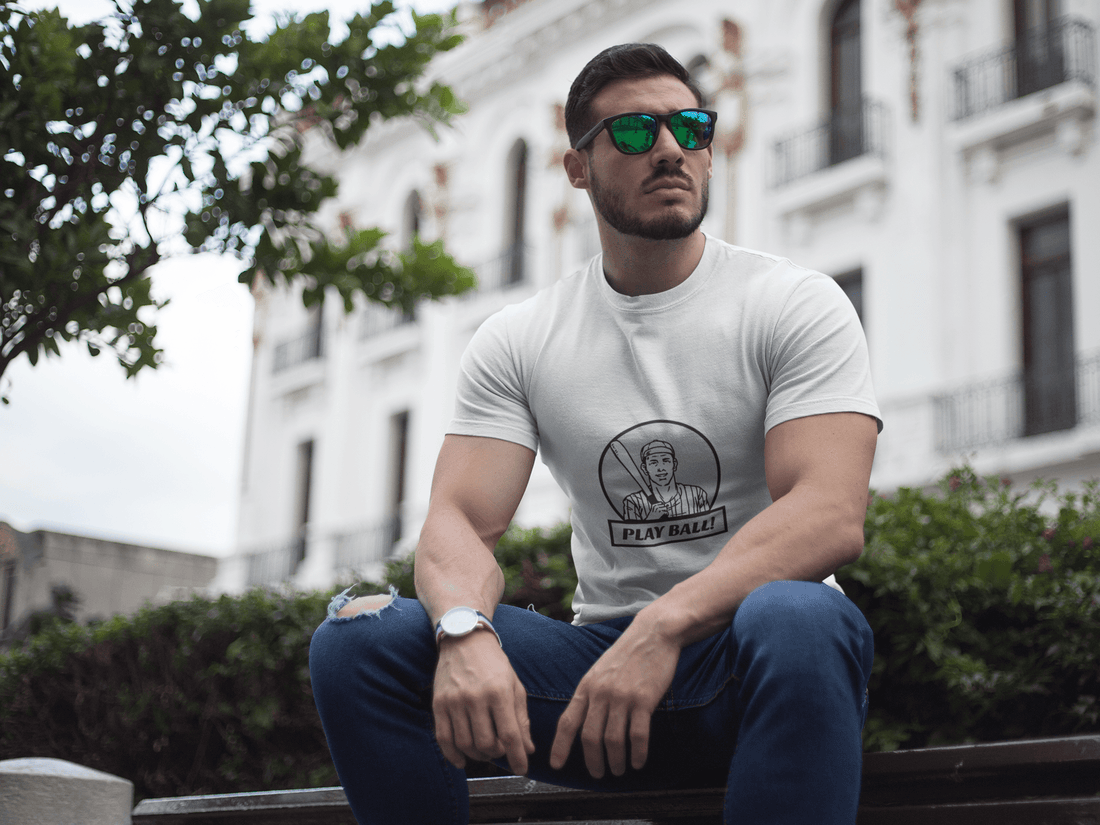 Ball Male Round Neck Half Sleeve T-shirt - Lyssian