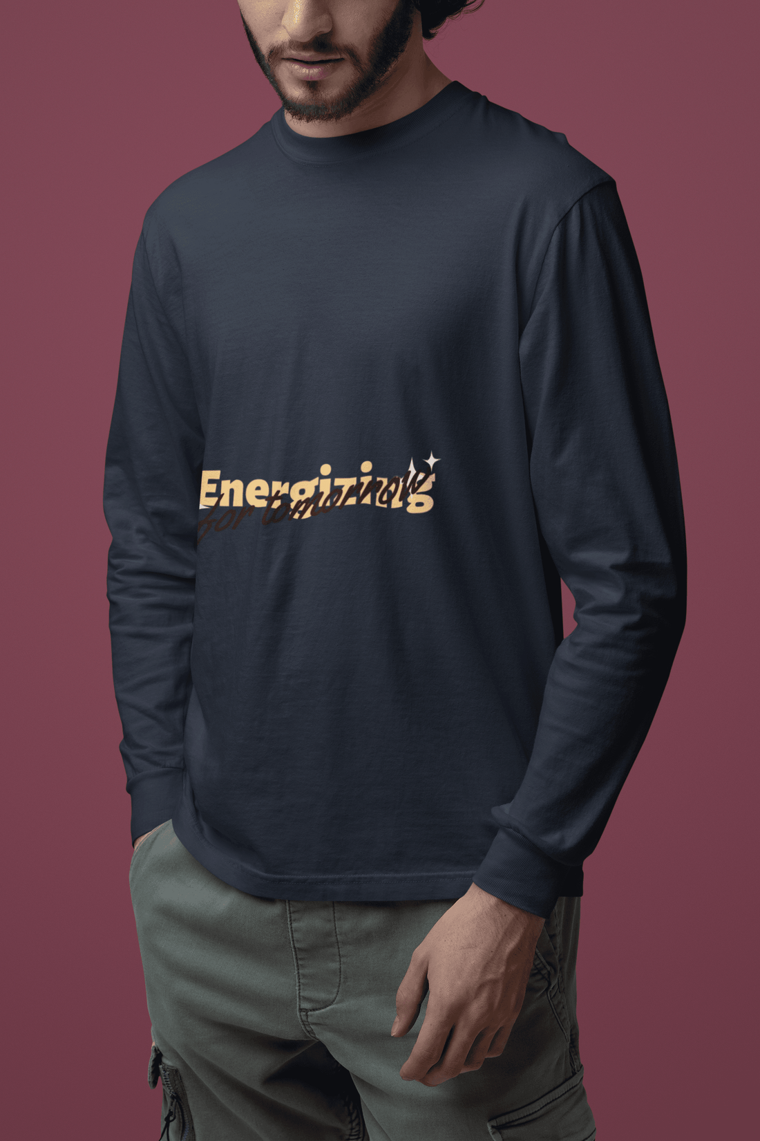 Energizing Male Round Neck Full Sleeve T-shirt - Lyssian