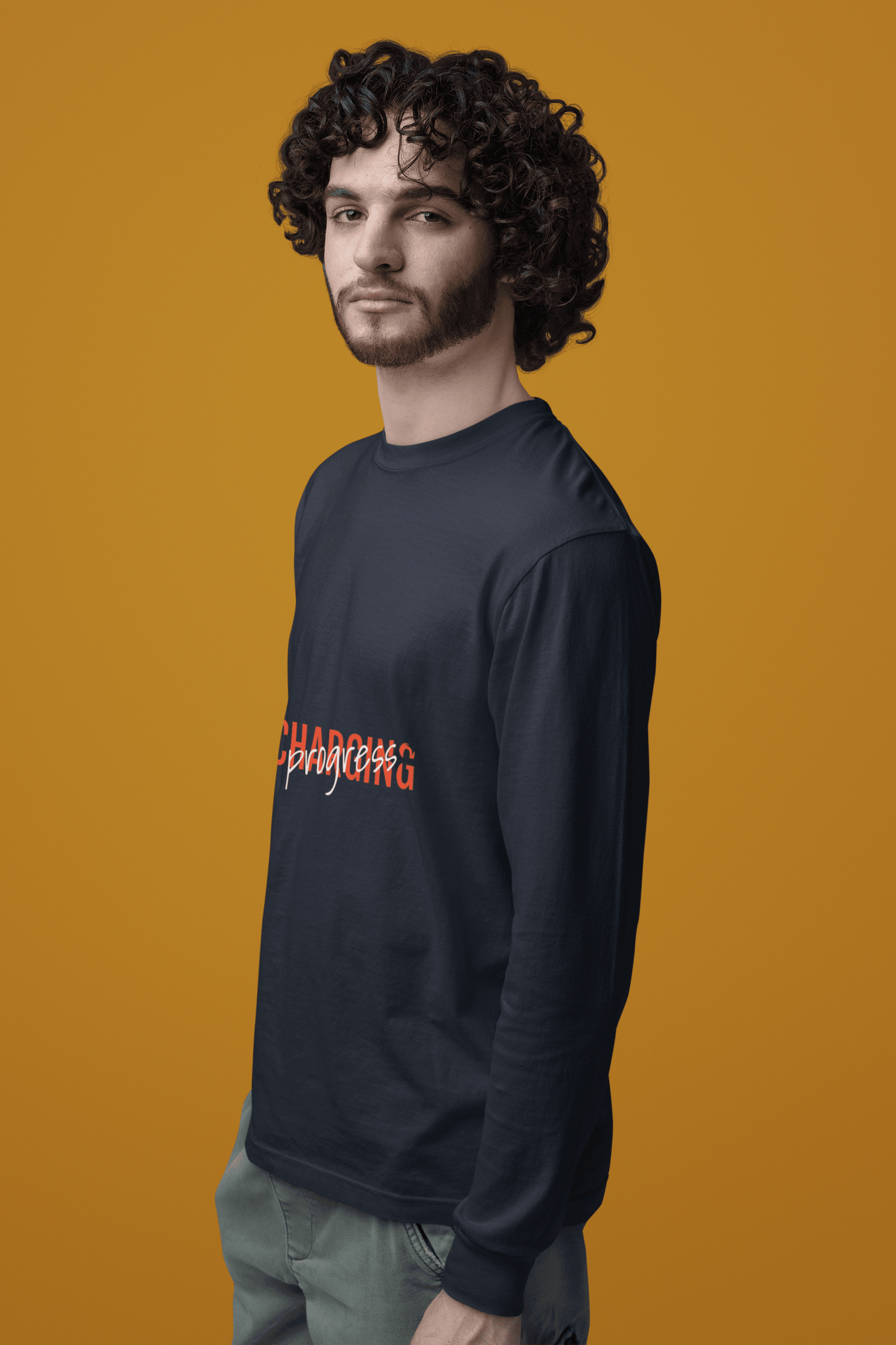 Recharging Male Round Neck Full Sleeve T-shirt - Lyssian