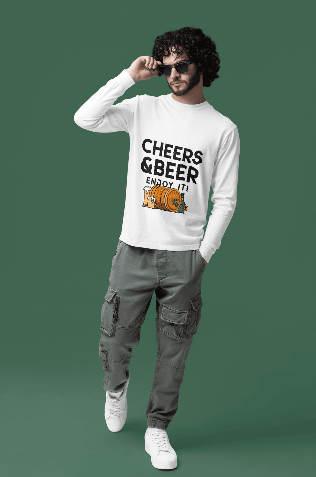 Cheer and Beer Male Round Neck Full Sleeve T-shirt - Lyssian