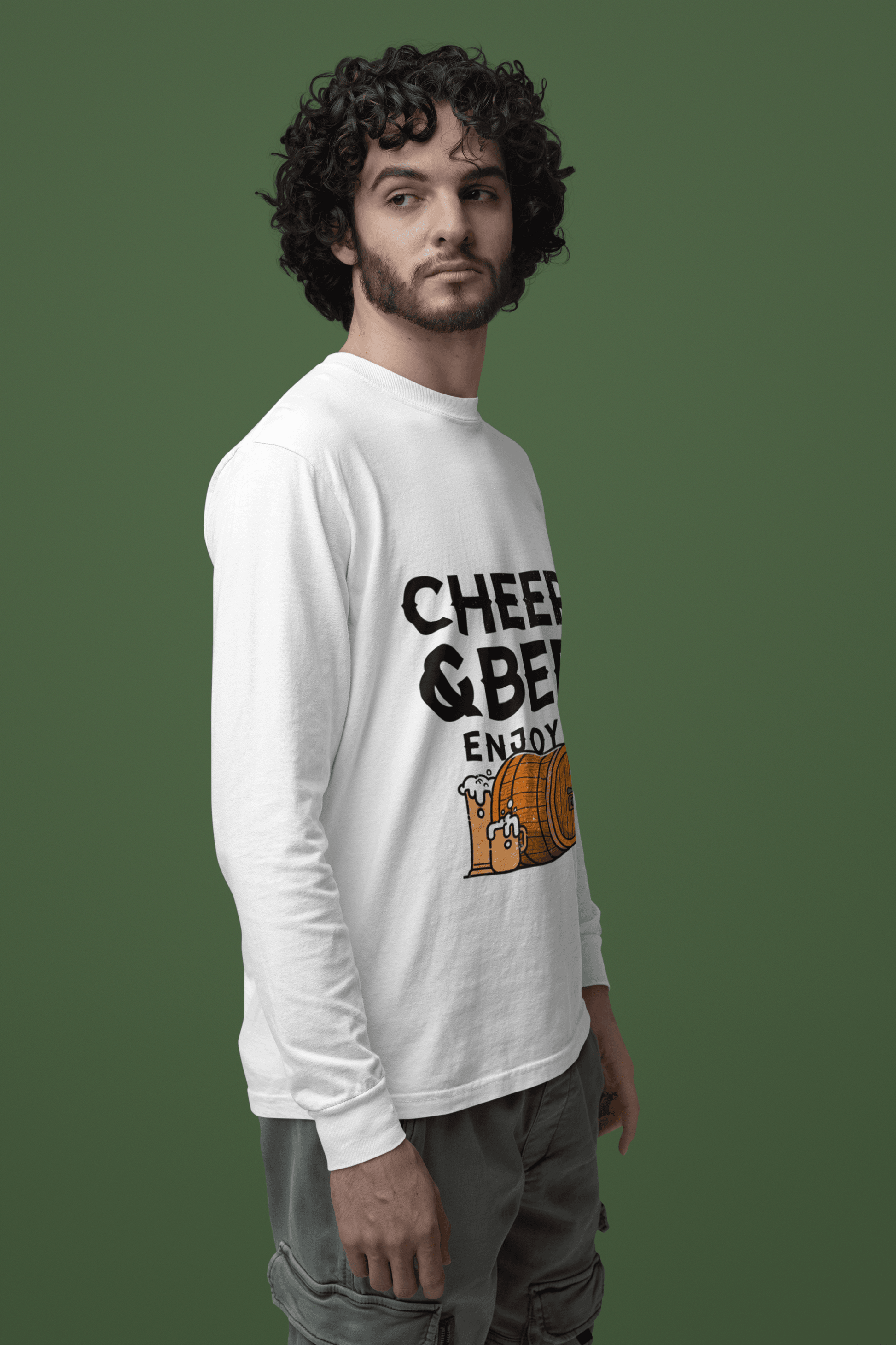 Cheer and Beer Male Round Neck Full Sleeve T-shirt - Lyssian