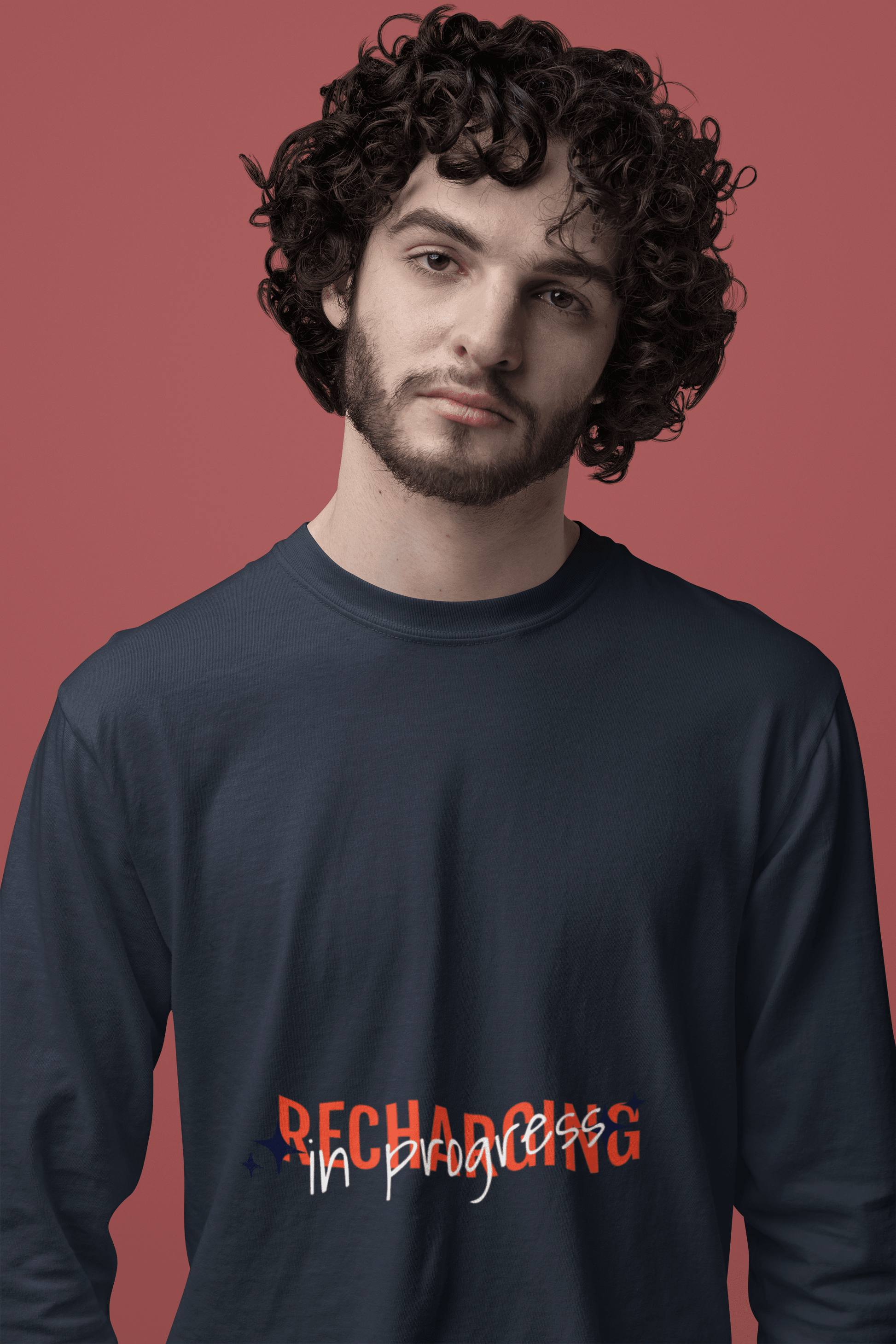 Recharging Male Round Neck Full Sleeve T-shirt - Lyssian