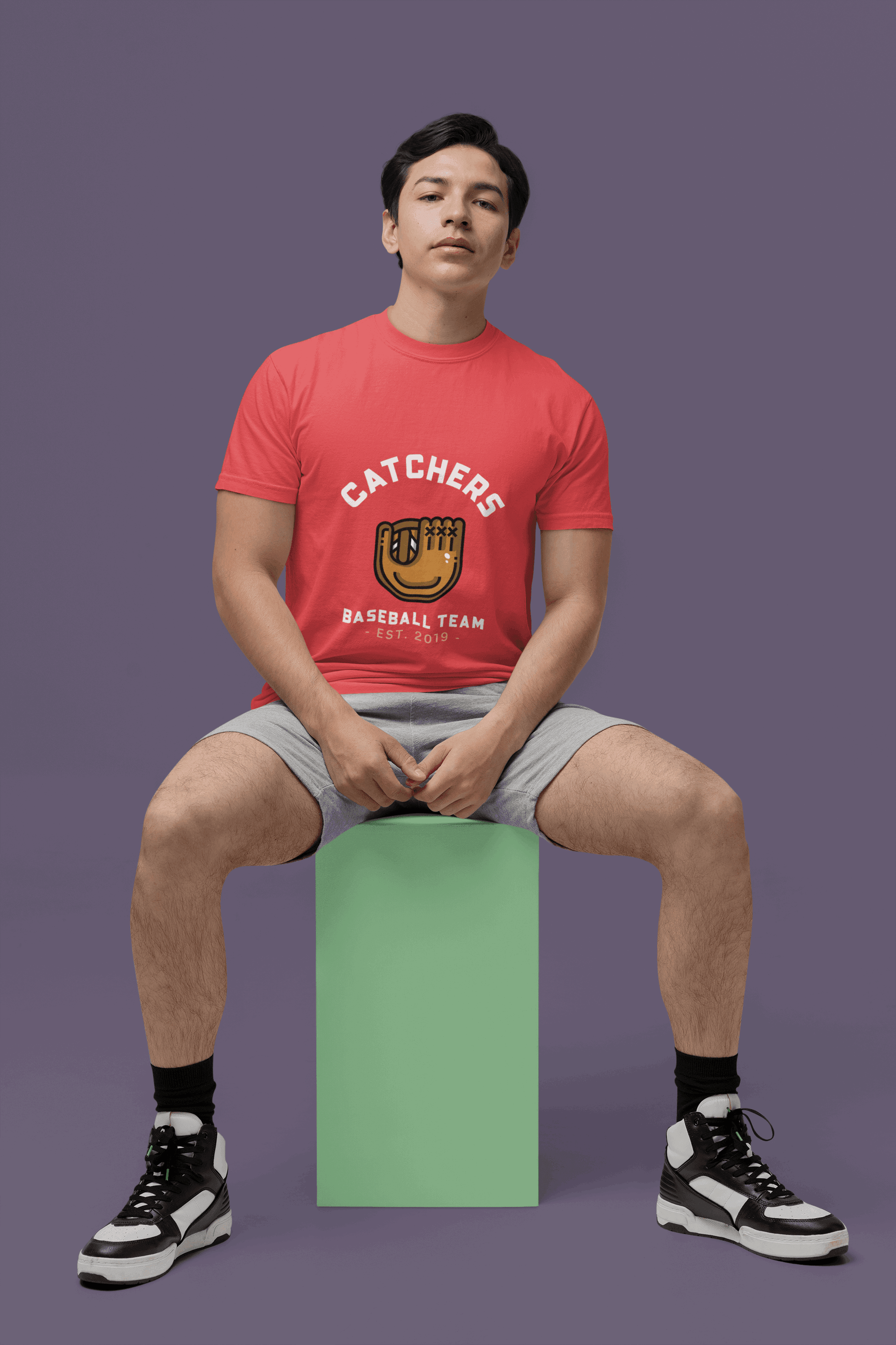 Catchers Male Round Neck Half Sleeve T-shirt - Lyssian