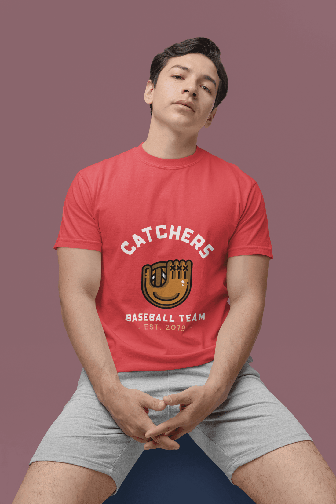 Catchers Male Round Neck Half Sleeve T-shirt - Lyssian