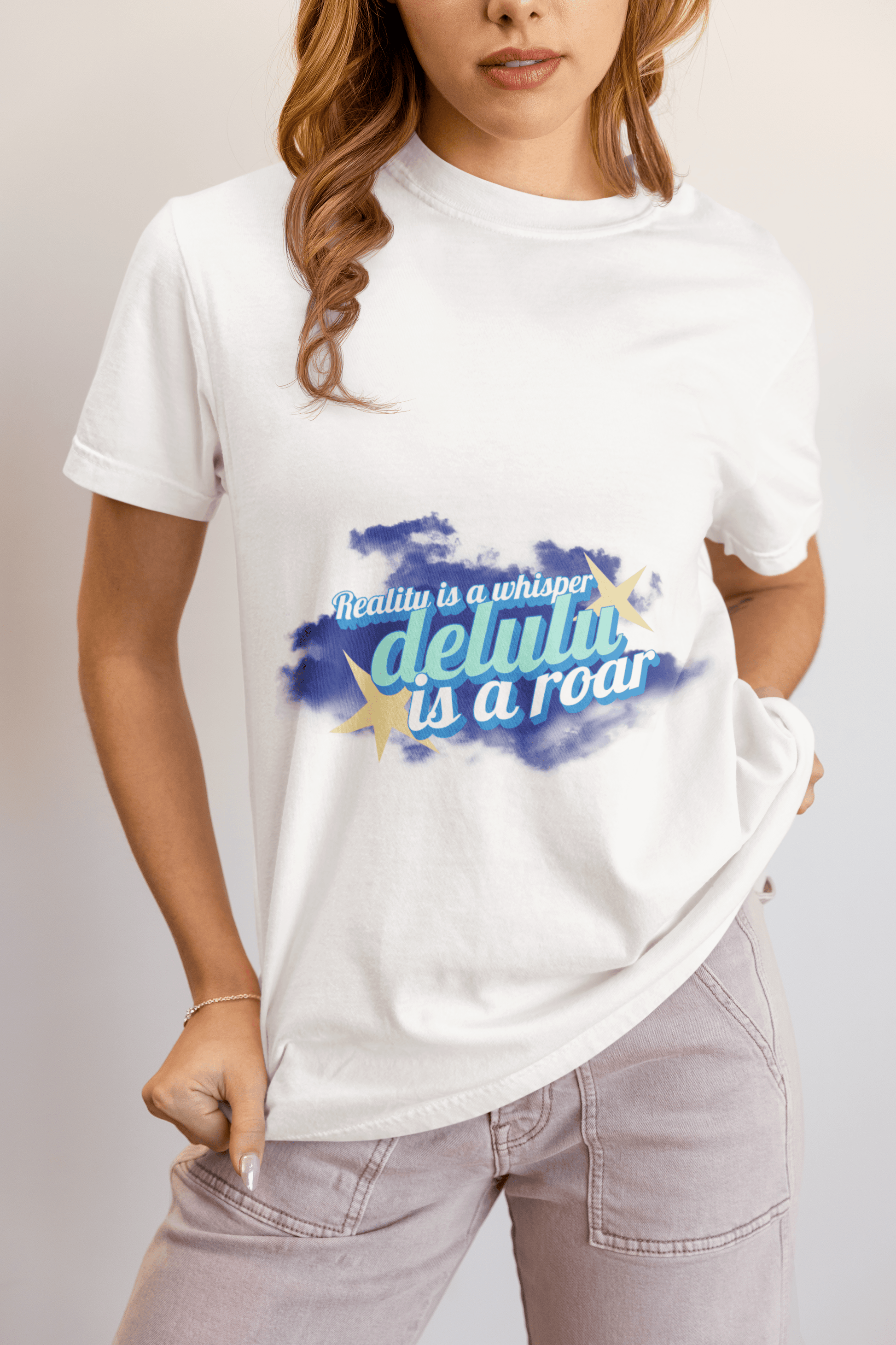Delulu Roar Women's Round Neck Half Sleeve T-shirt - Lyssian