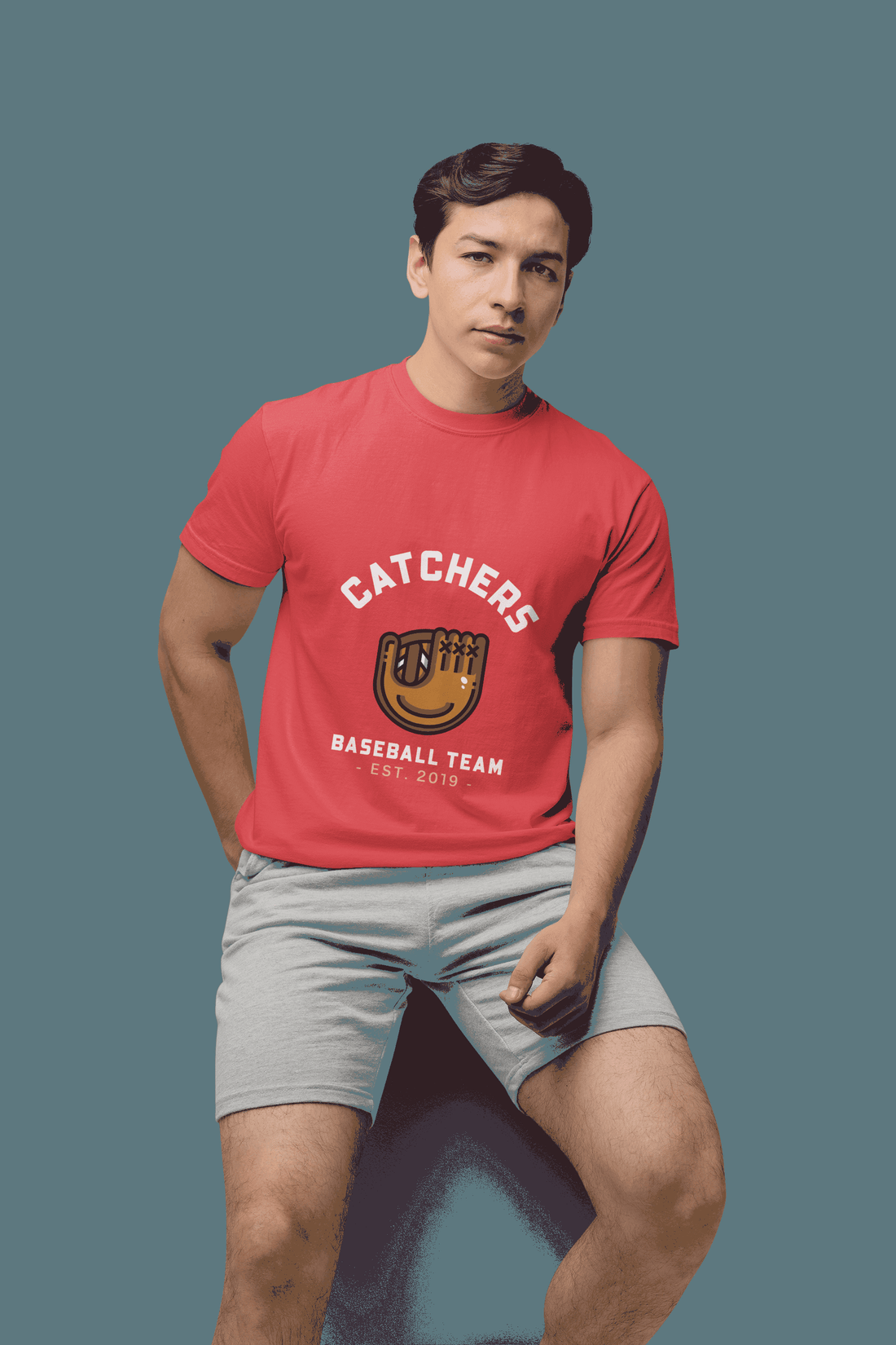 Catchers Male Round Neck Half Sleeve T-shirt - Lyssian