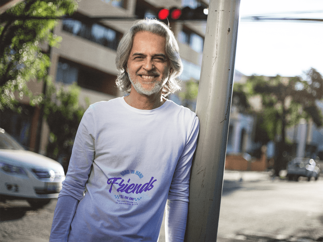Hand in Hand Male Round Neck Full Sleeve T-shirt - Lyssian