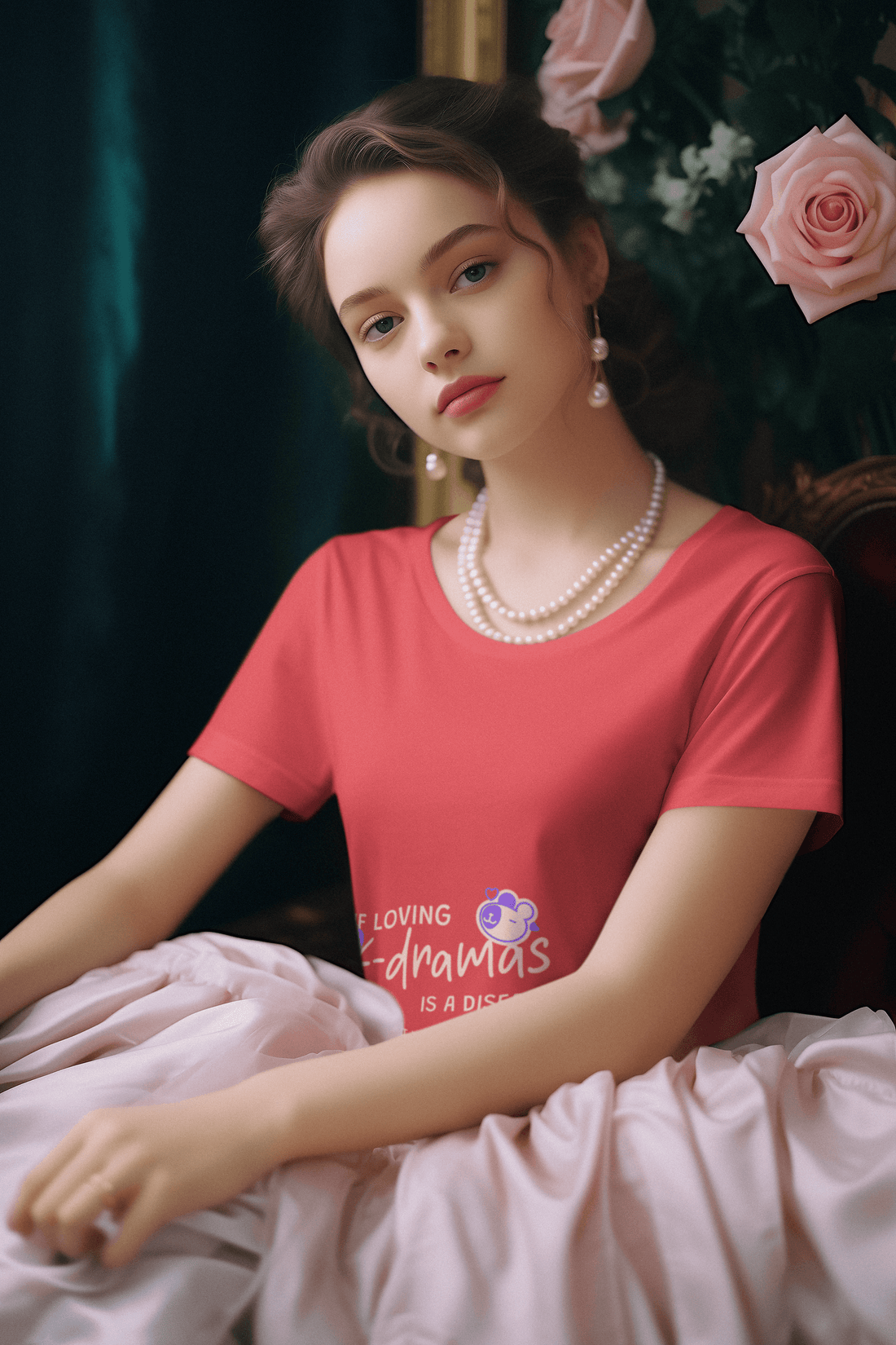 Drama Lover Women's Round Neck Half Sleeve T-shirt - Lyssian