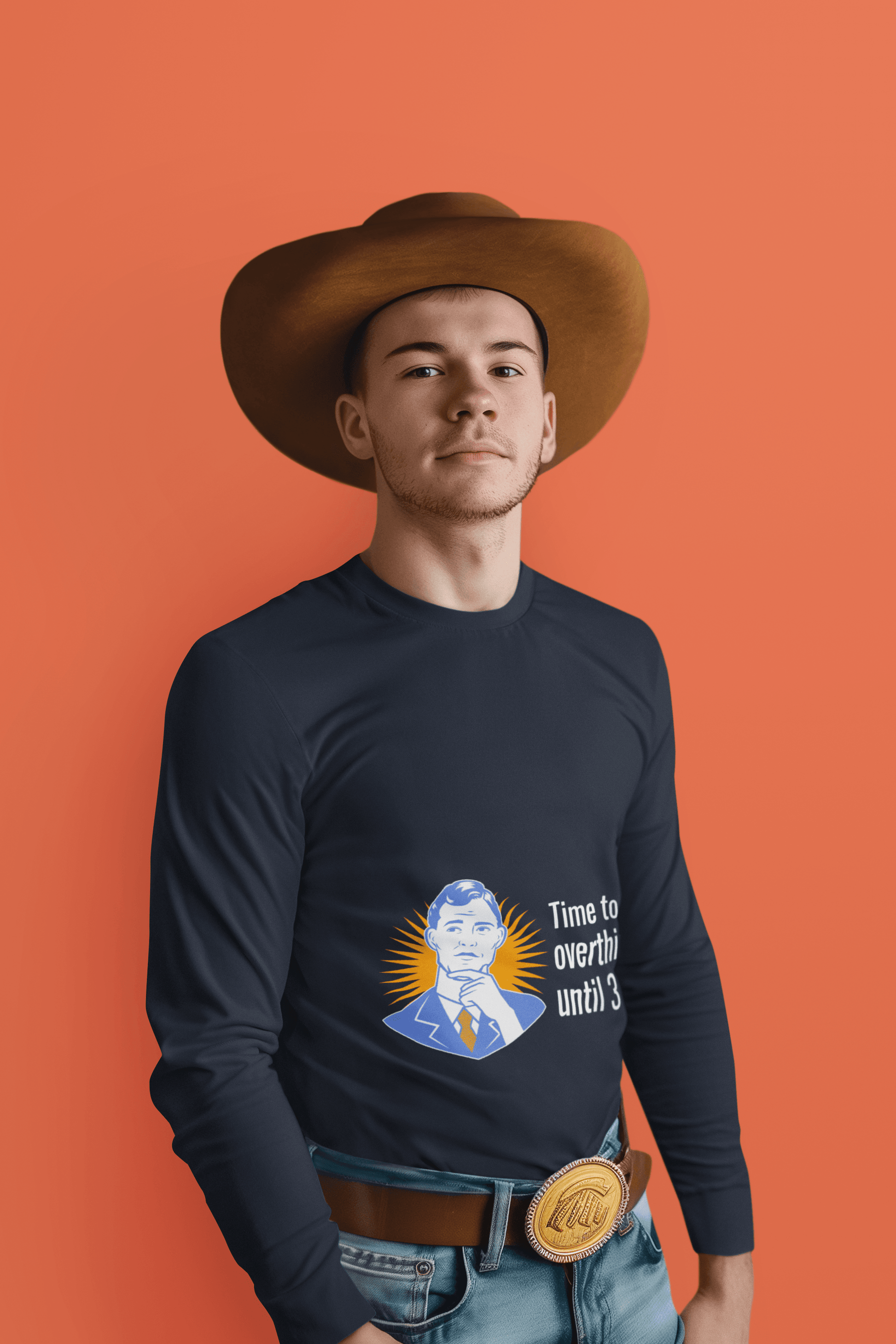 Overthink Male Round Neck Full Sleeve T-shirt - Lyssian