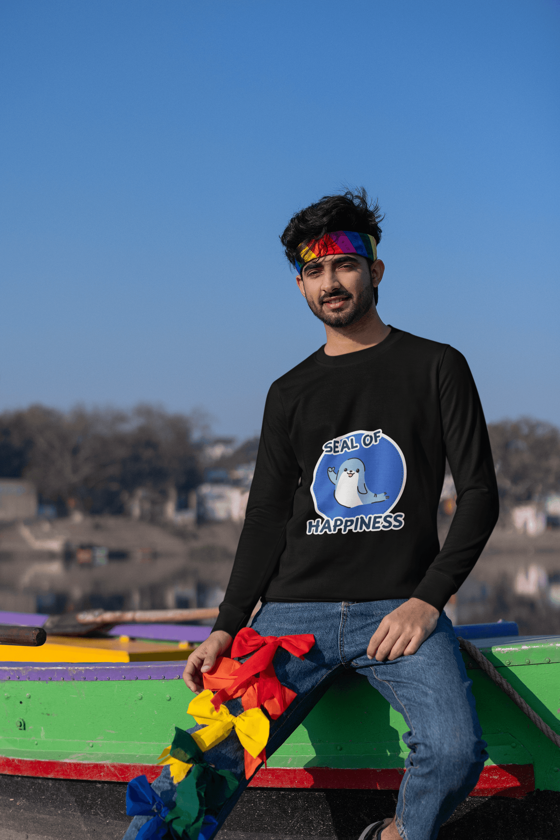 Happiness Men's Sweatshirt - Lyssian