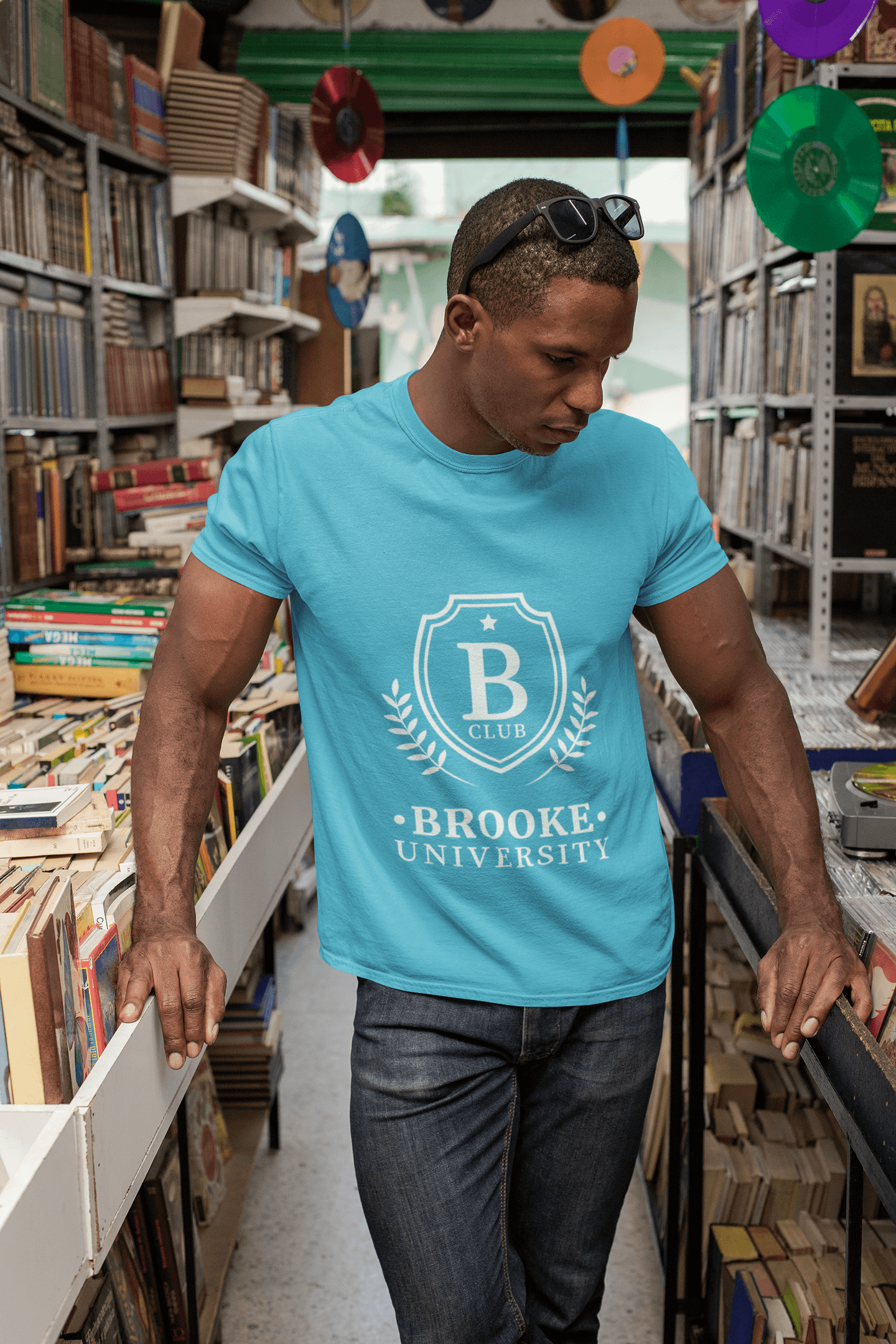 Brooke University Male Round Neck Half Sleeve T-shirt - Lyssian