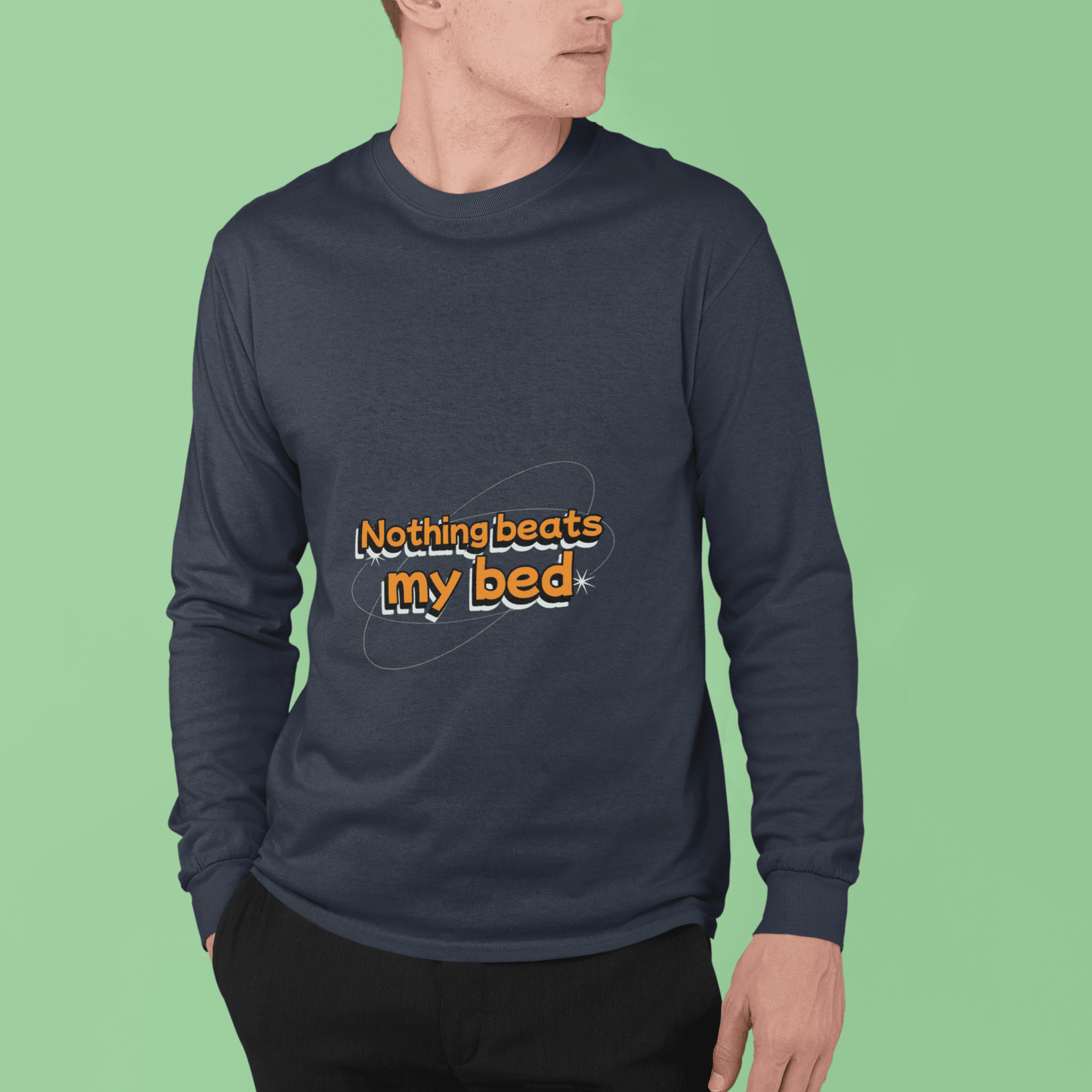 Bed Male Round Neck Full Sleeve T-shirt - Lyssian