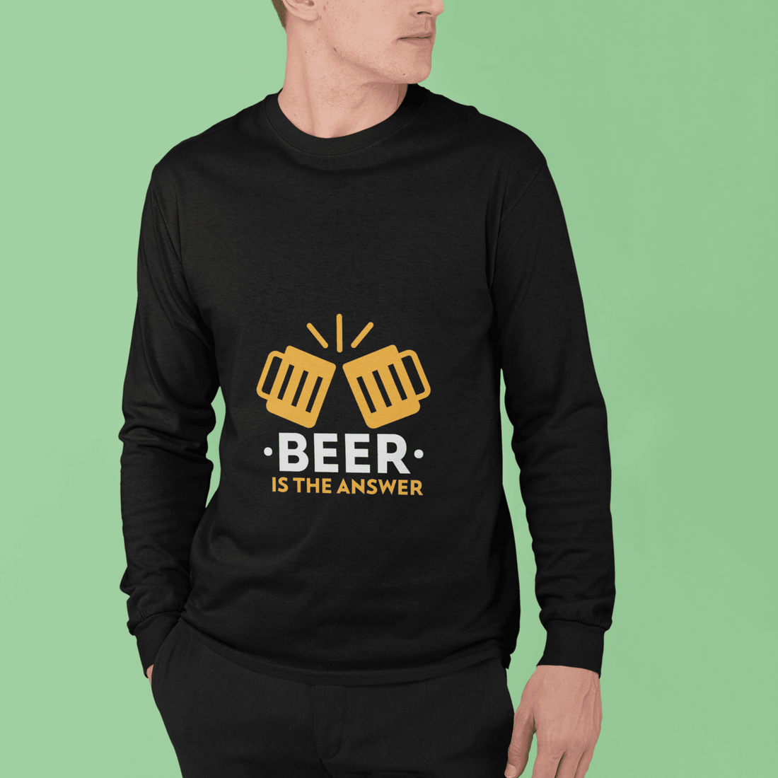 The Answer Male Round Neck Full Sleeve T-shirt - Lyssian