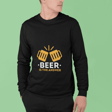 The Answer Male Round Neck Full Sleeve T-shirt - Lyssian