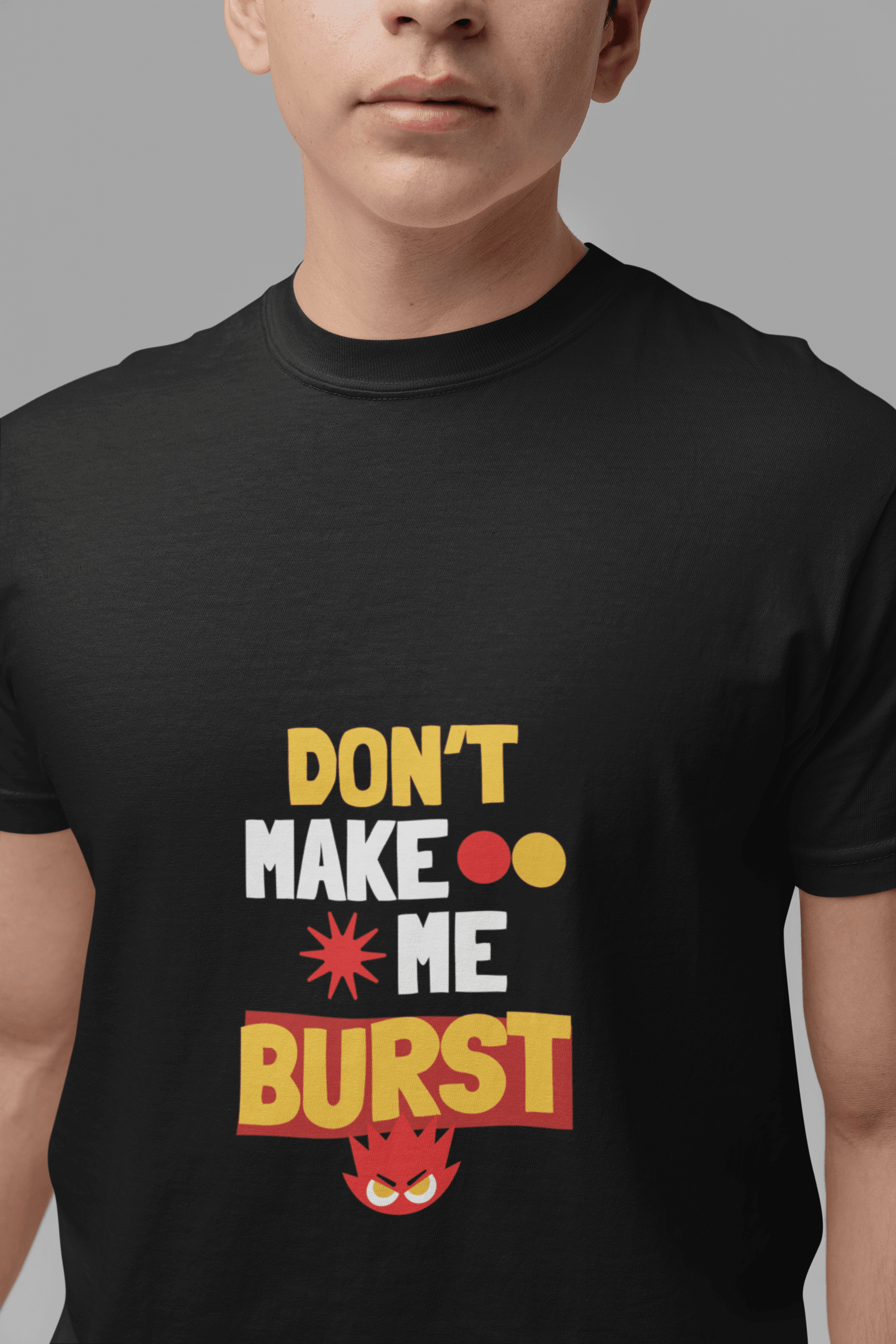Angry Me Male Round Neck Half Sleeve T-shirt - Lyssian