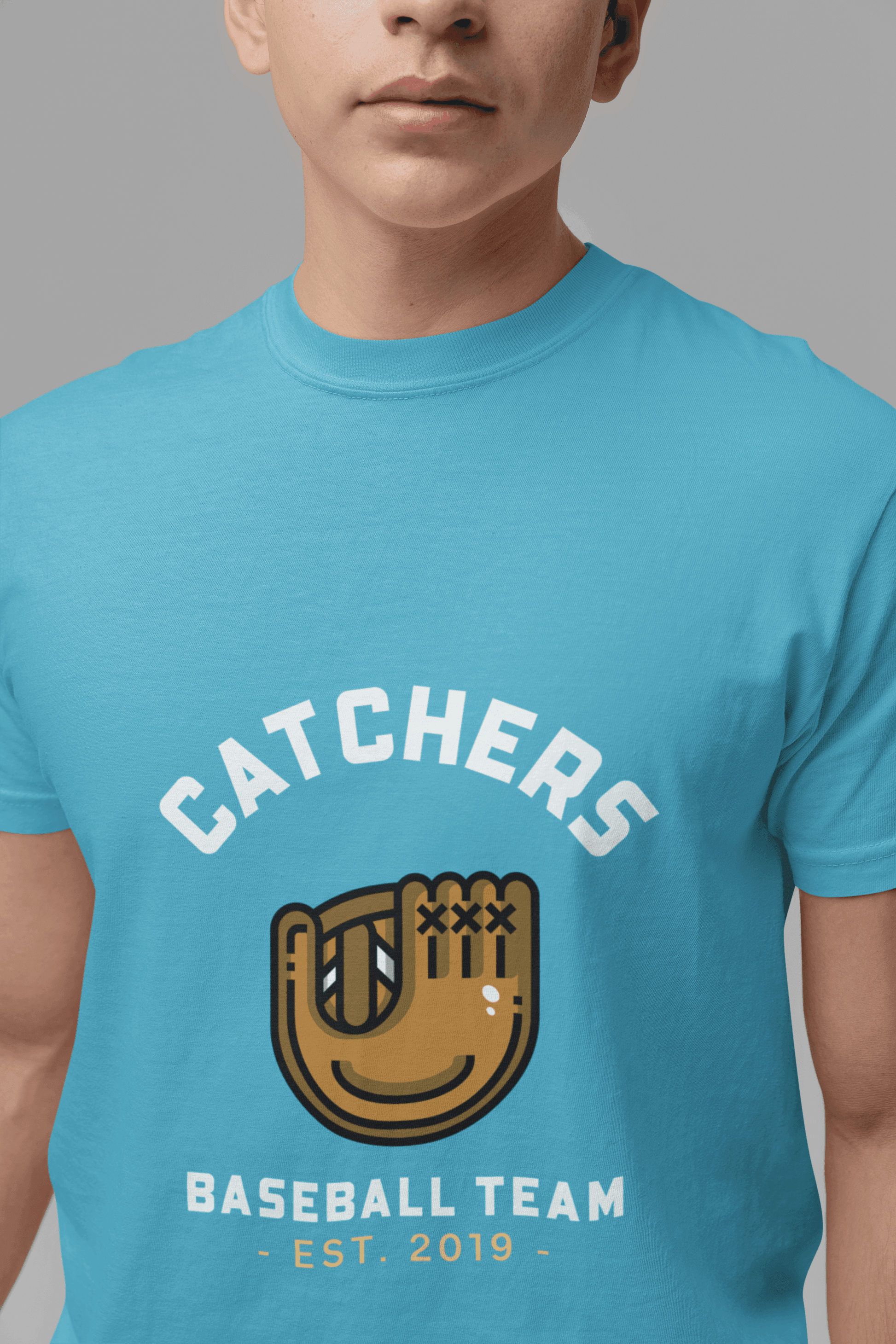 Catchers Male Round Neck Half Sleeve T-shirt - Lyssian