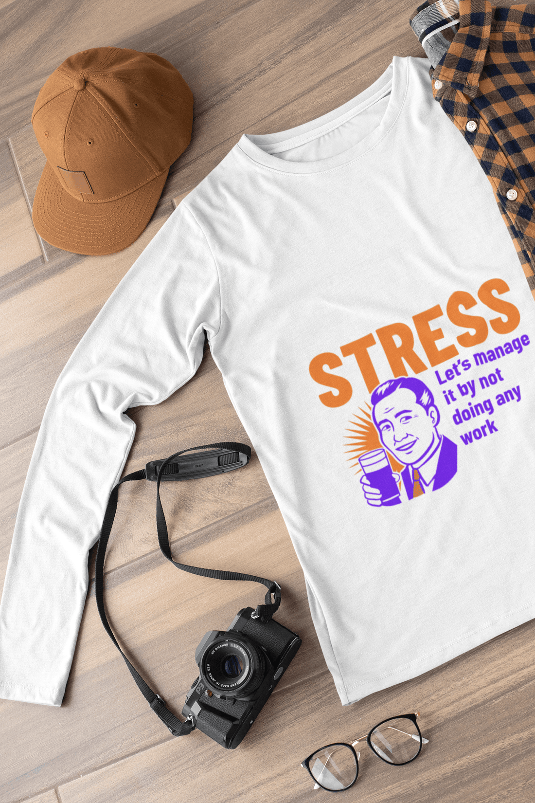 Stress Male Round Neck Full Sleeve T-shirt - Lyssian
