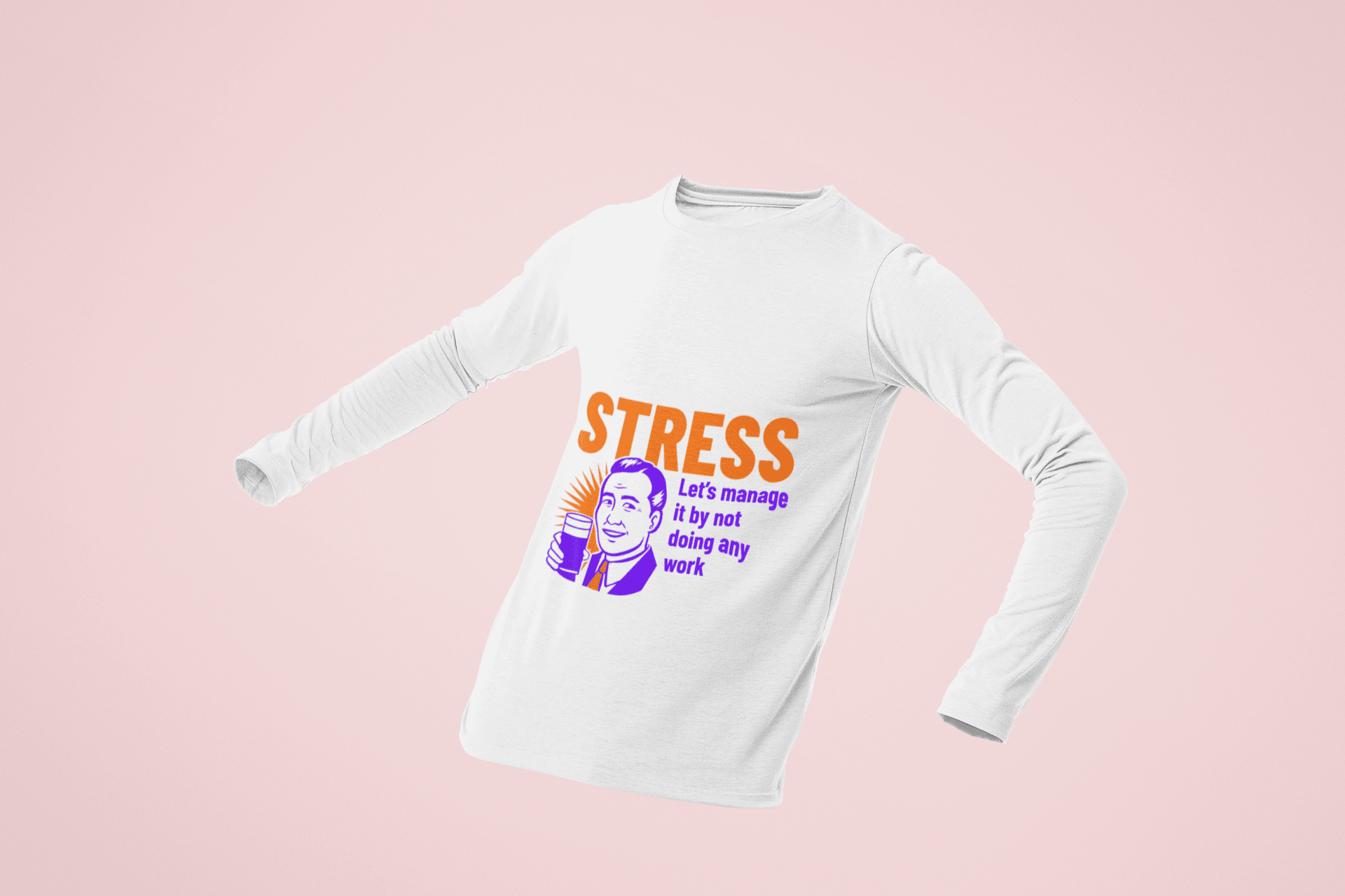 Stress Male Round Neck Full Sleeve T-shirt - Lyssian