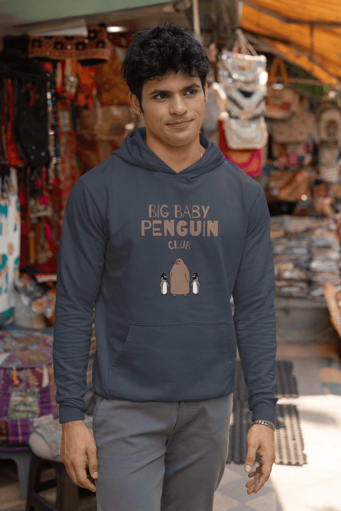 Big Baby Penguin Men's Hoodie - Lyssian