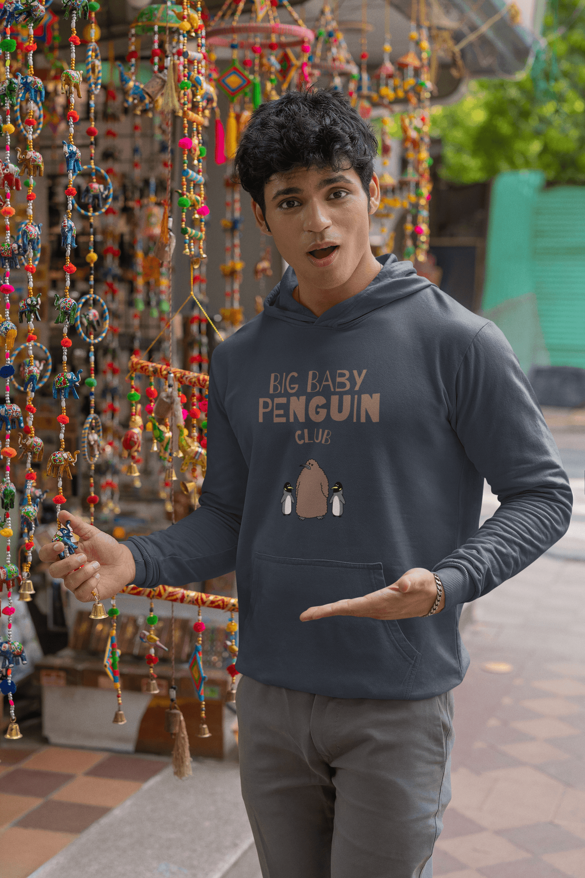 Big Baby Penguin Men's Hoodie - Lyssian