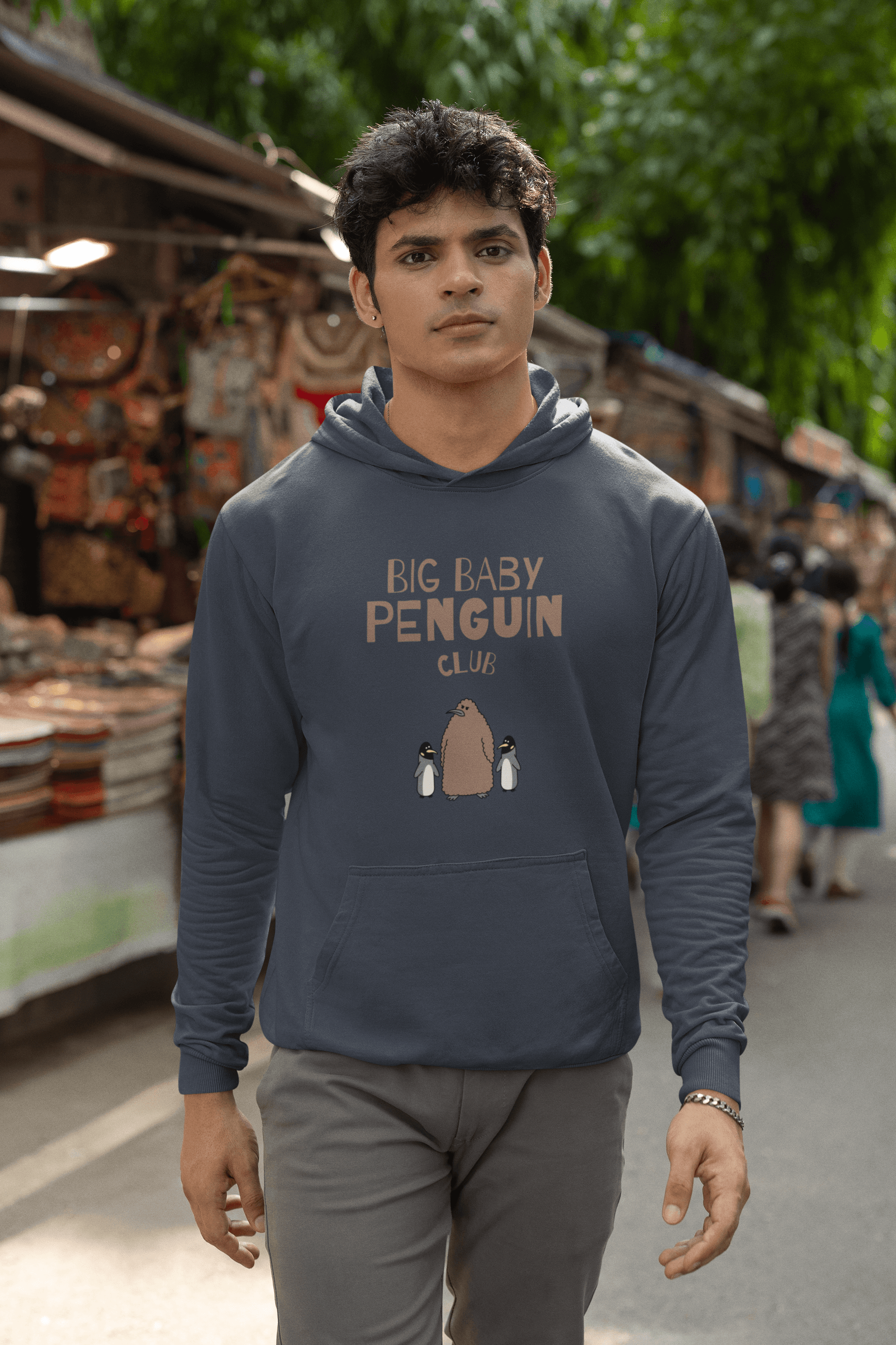 Big Baby Penguin Men's Hoodie - Lyssian