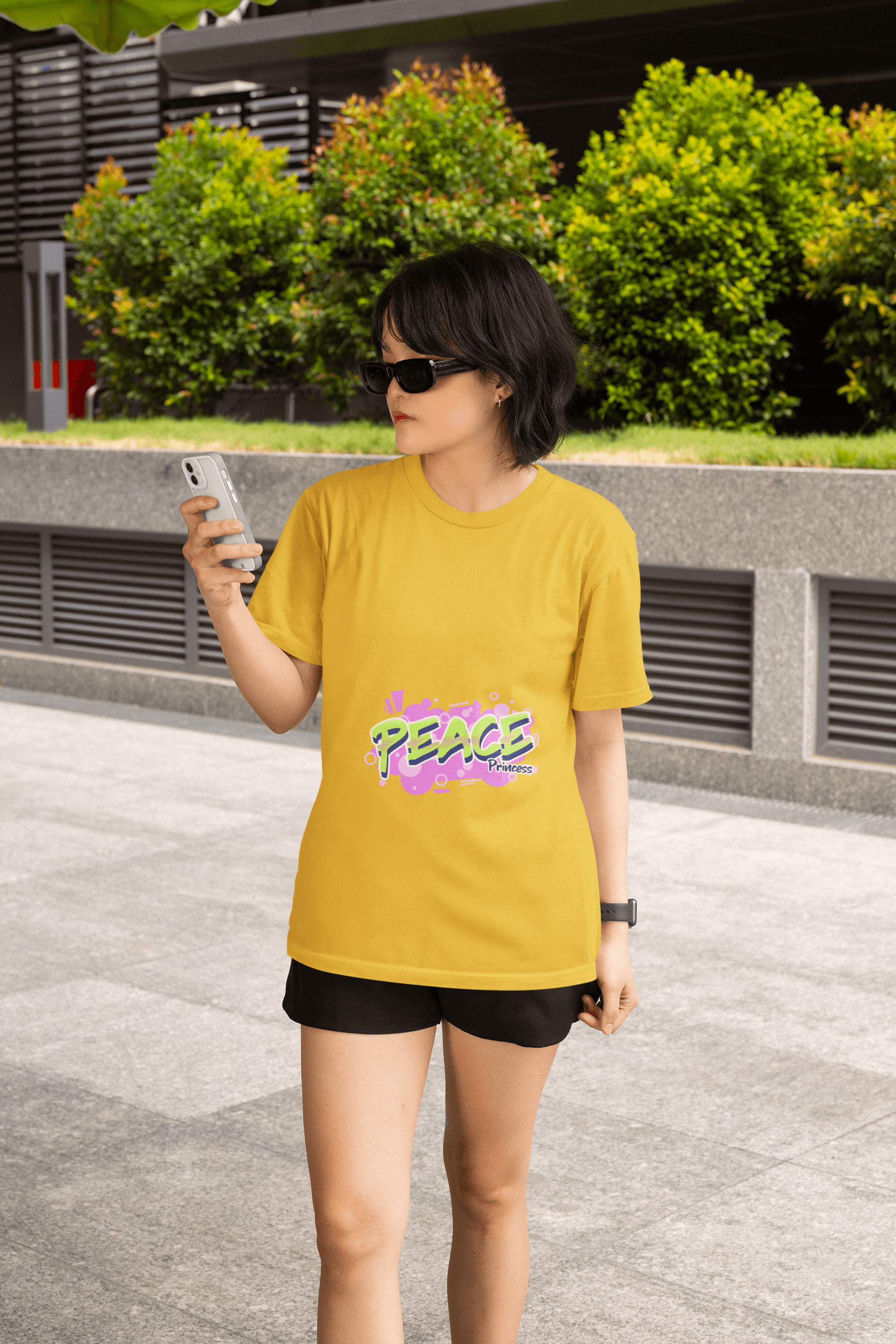 Peace Princess Women's Round Neck Half Sleeve T-shirt - Lyssian