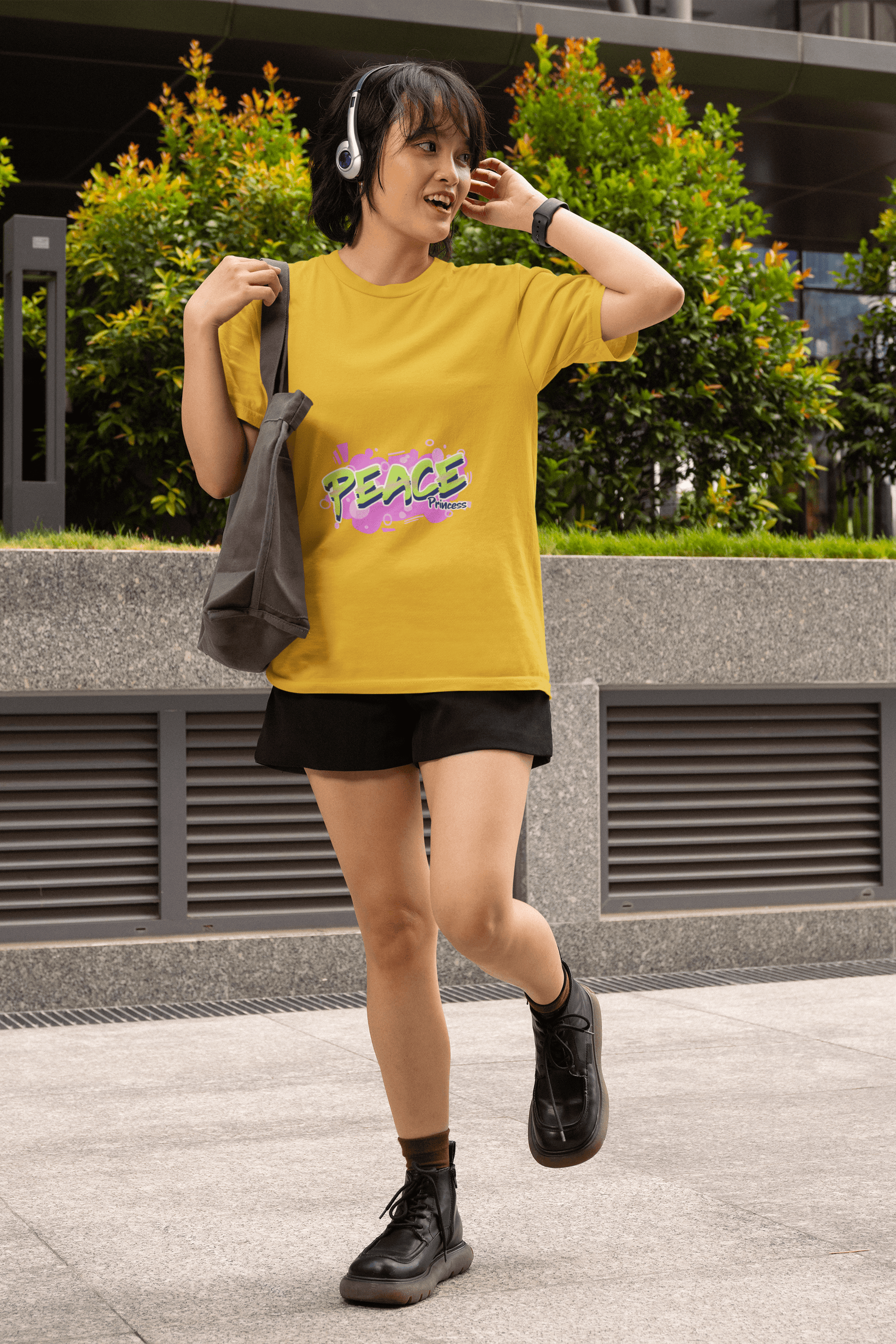 Peace Princess Women's Round Neck Half Sleeve T-shirt - Lyssian