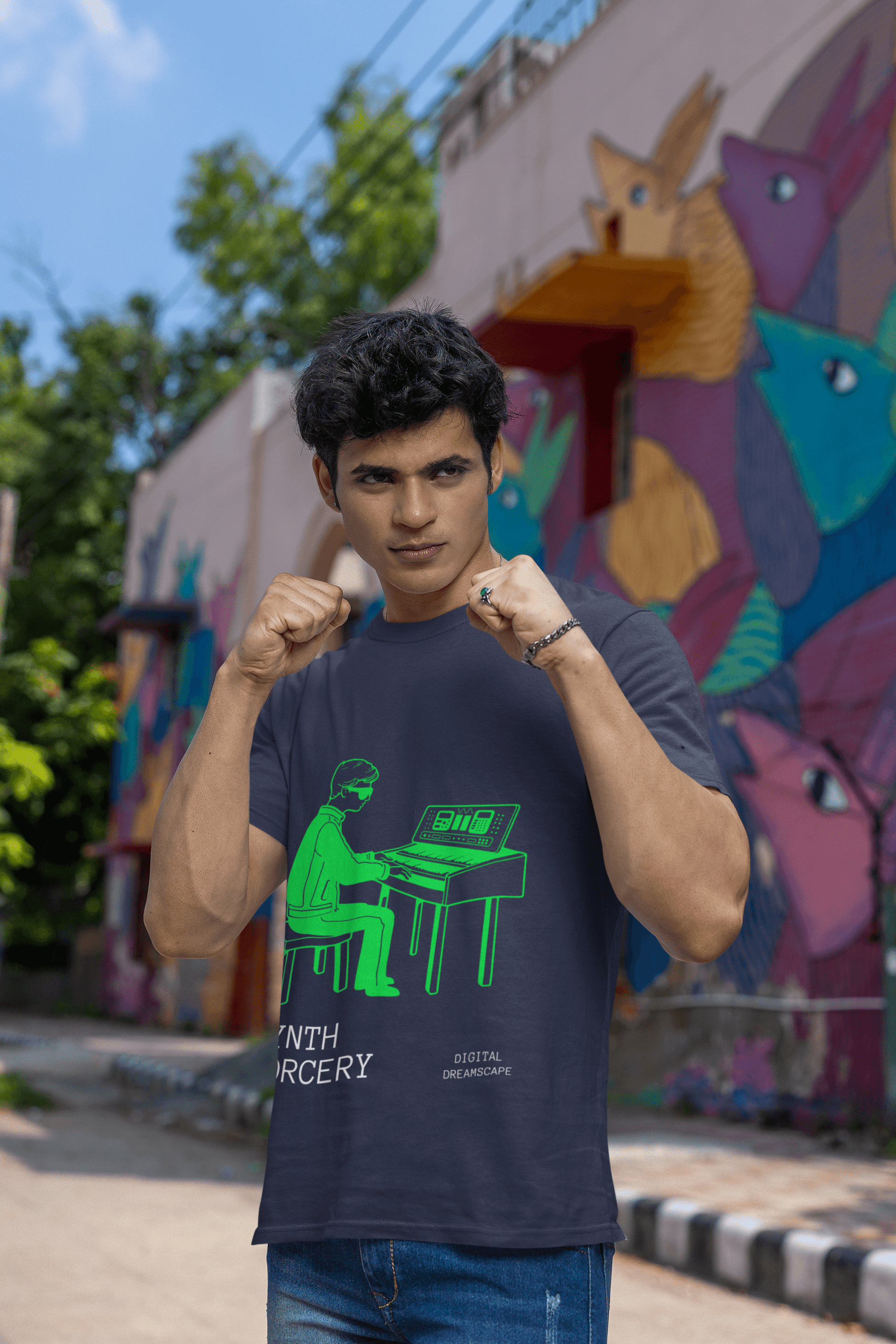 Techie's Men's Round Neck Half Sleeve T-shirt - Lyssian