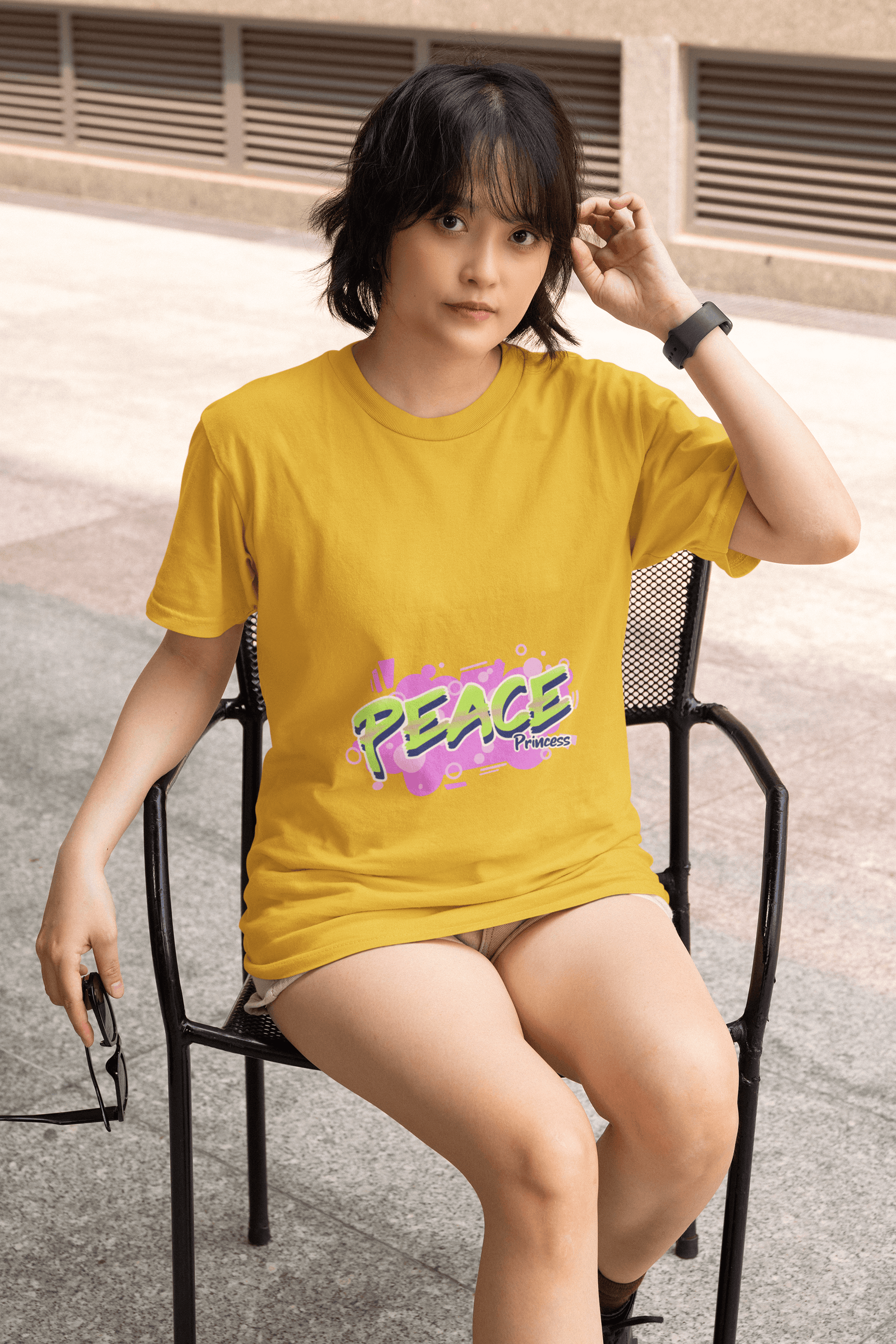 Peace Princess Women's Round Neck Half Sleeve T-shirt - Lyssian