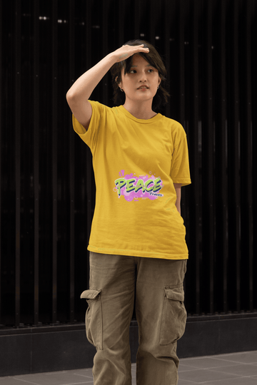 Peace Princess Women's Round Neck Half Sleeve T-shirt - Lyssian