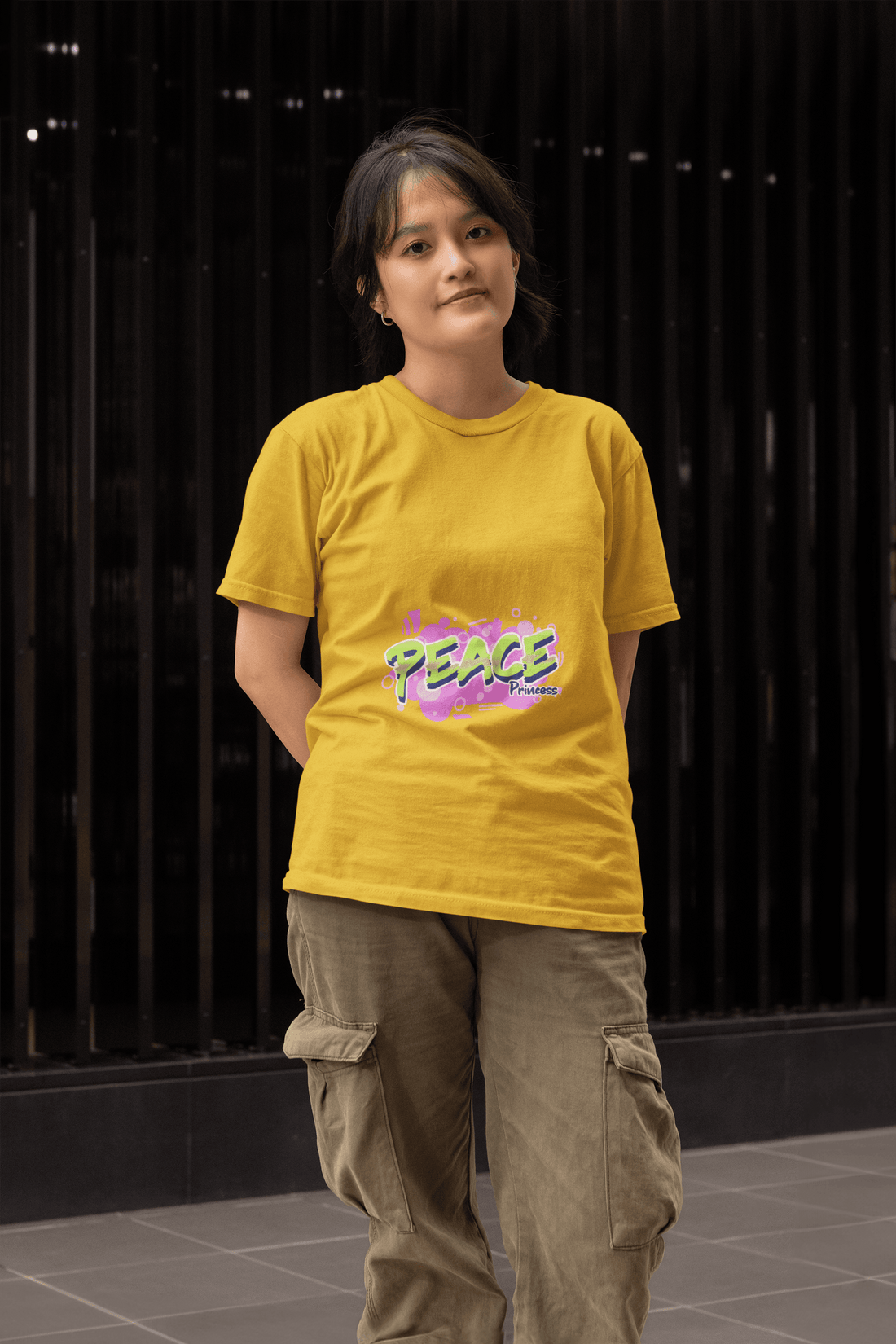 Peace Princess Women's Round Neck Half Sleeve T-shirt - Lyssian