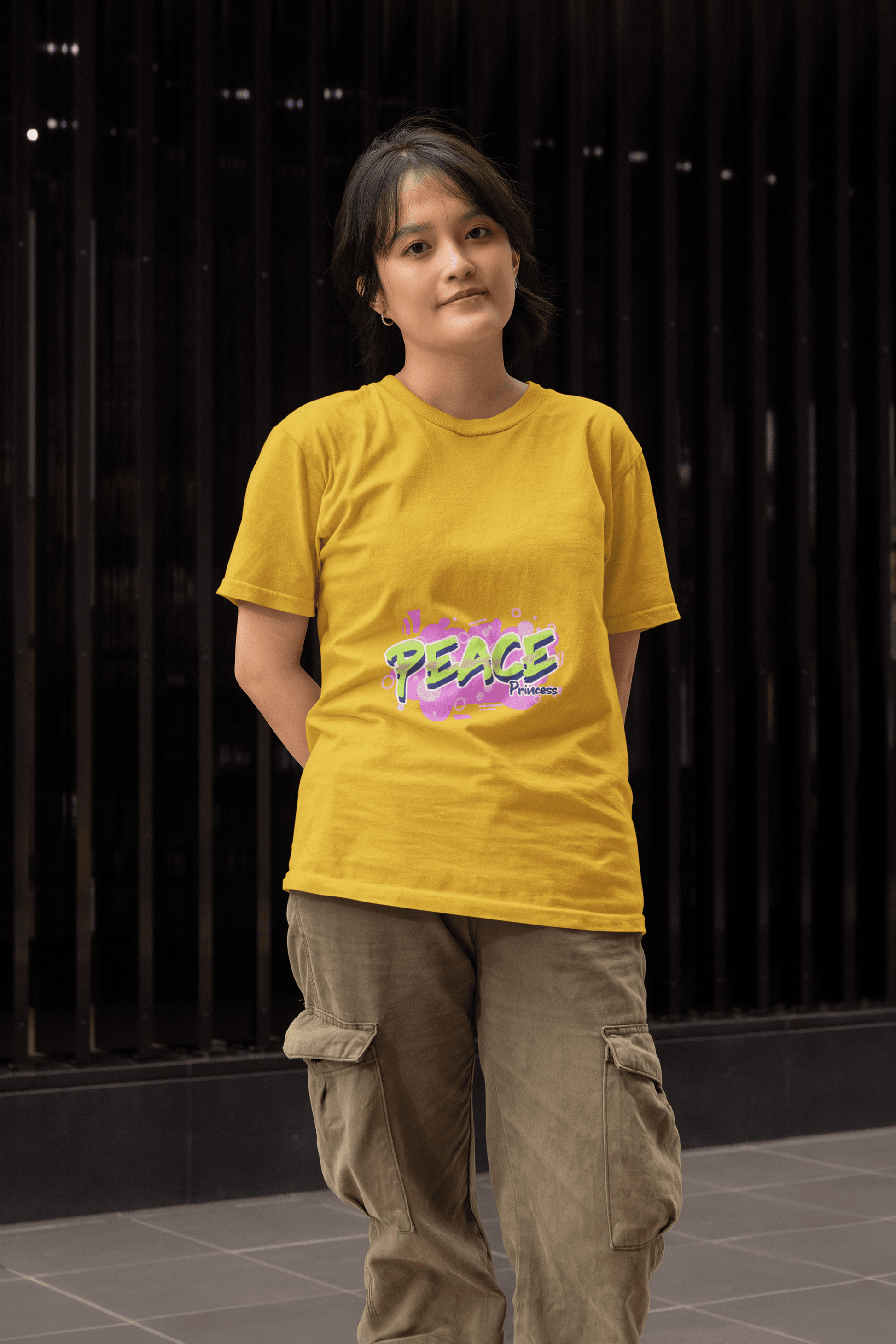 Peace Princess Women's Round Neck Half Sleeve T-shirt - Lyssian