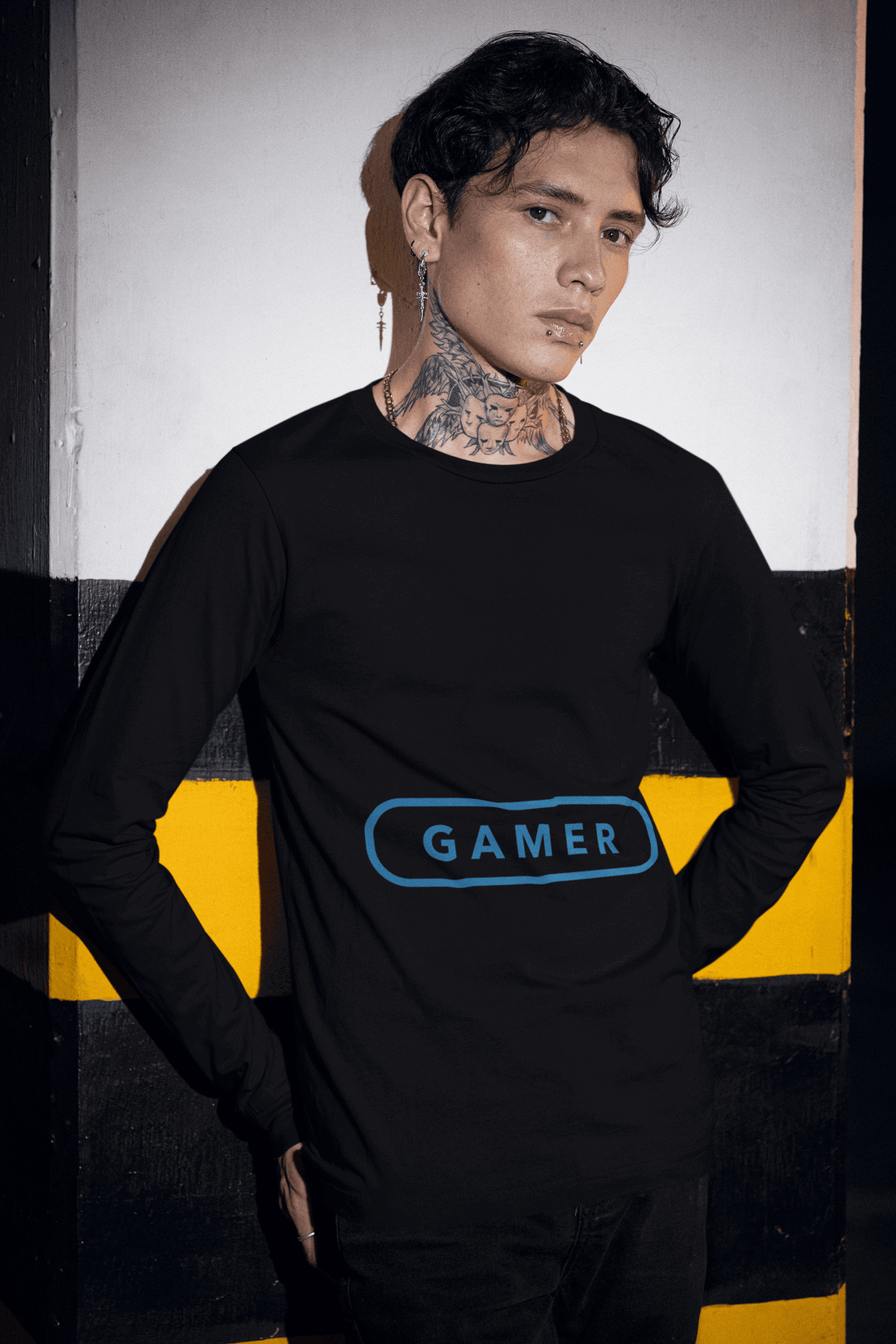 Gamer Male Round Neck Full Sleeve T-shirt - Lyssian