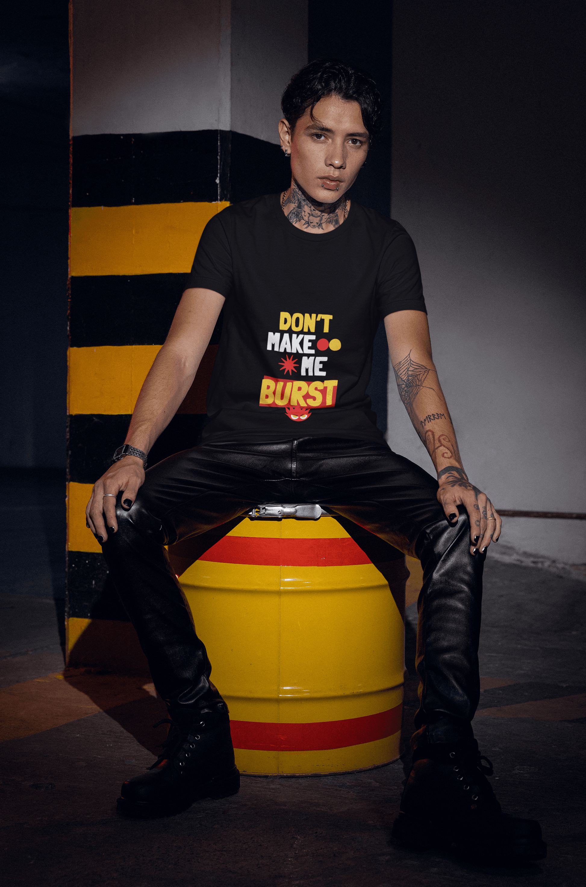 Angry Me Male Round Neck Half Sleeve T-shirt - Lyssian